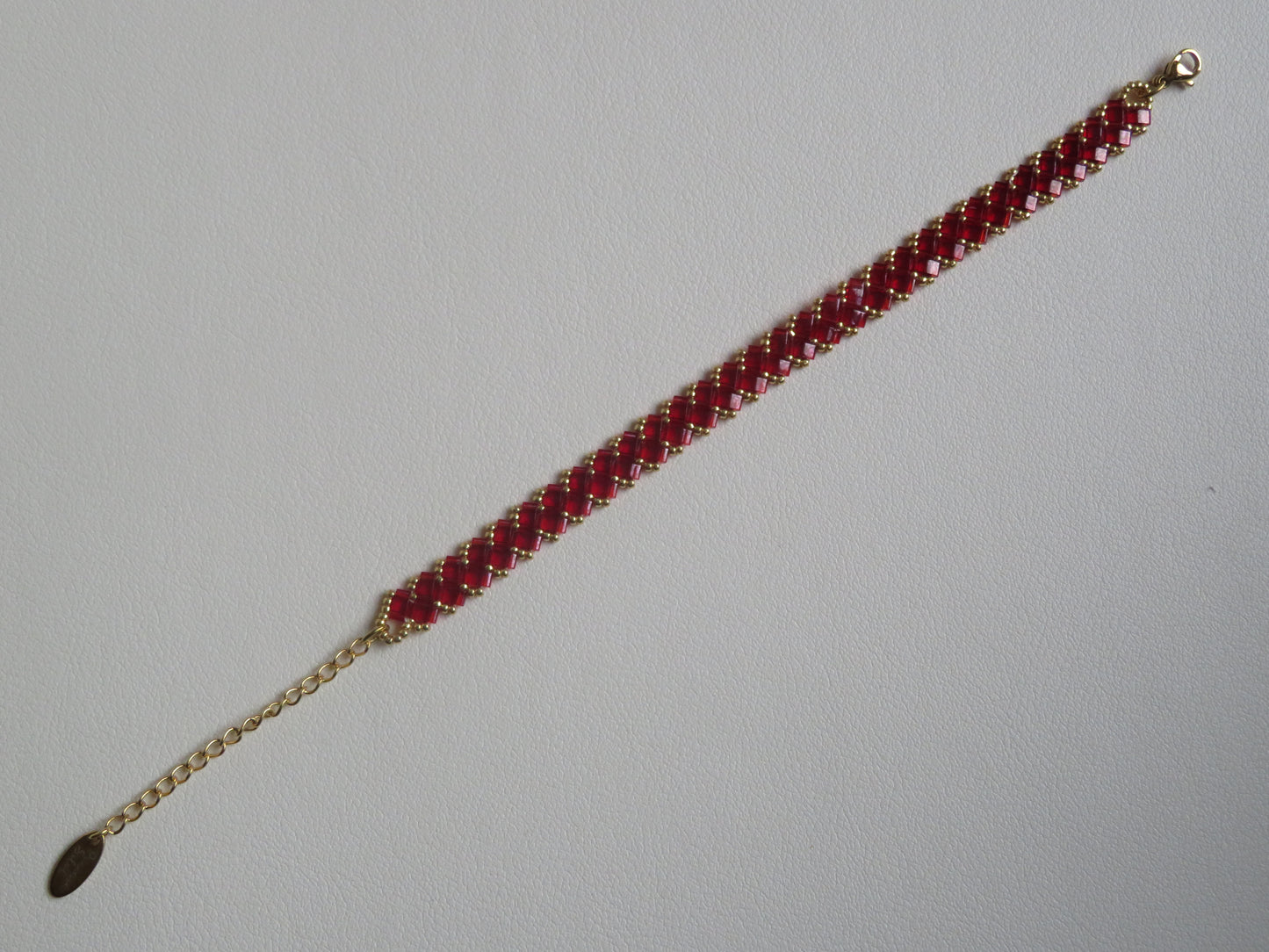 Bracelet 1 rang uni rouge