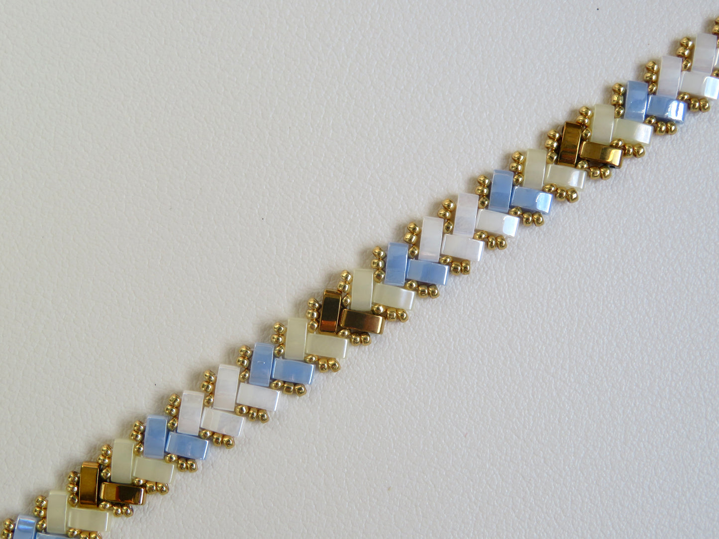Bracelet Miyuki 1 rang bicolor doré