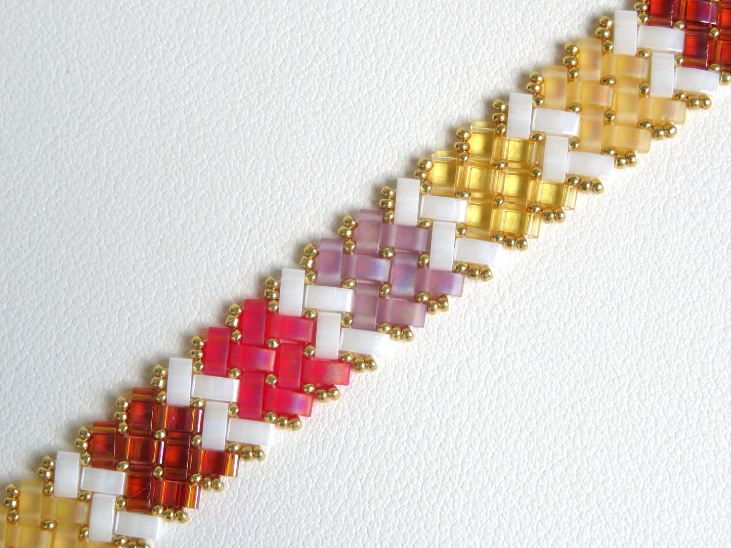 Bracelet Miyuki 2 rangs rayé double