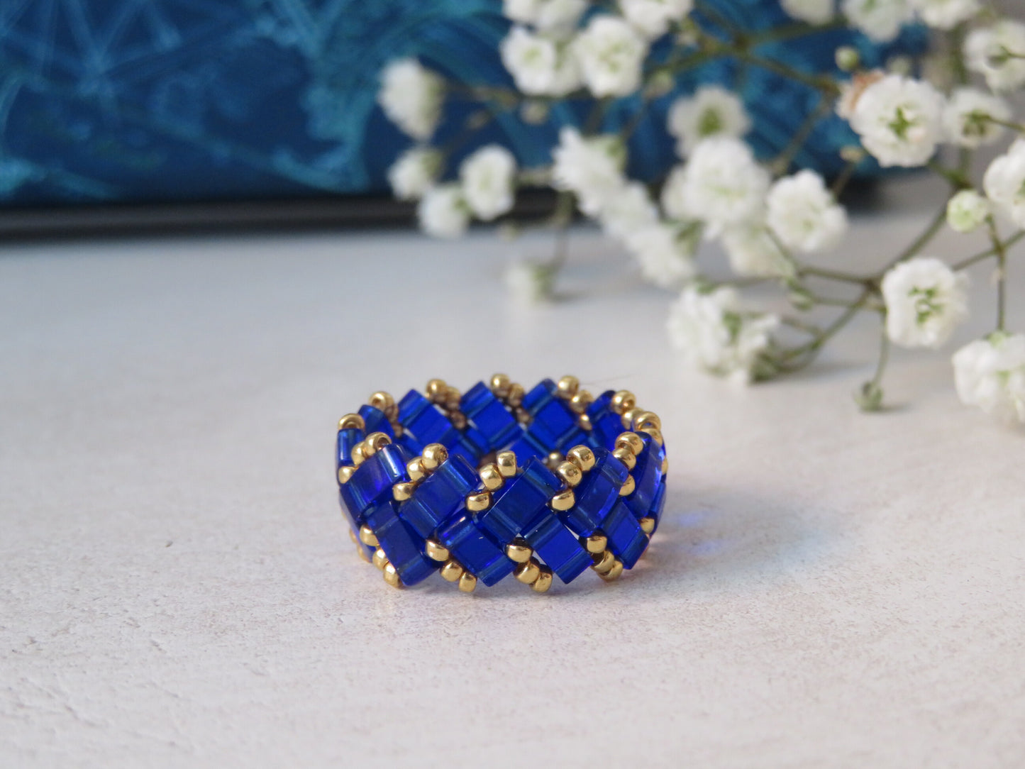 Bague fine Bleu roi