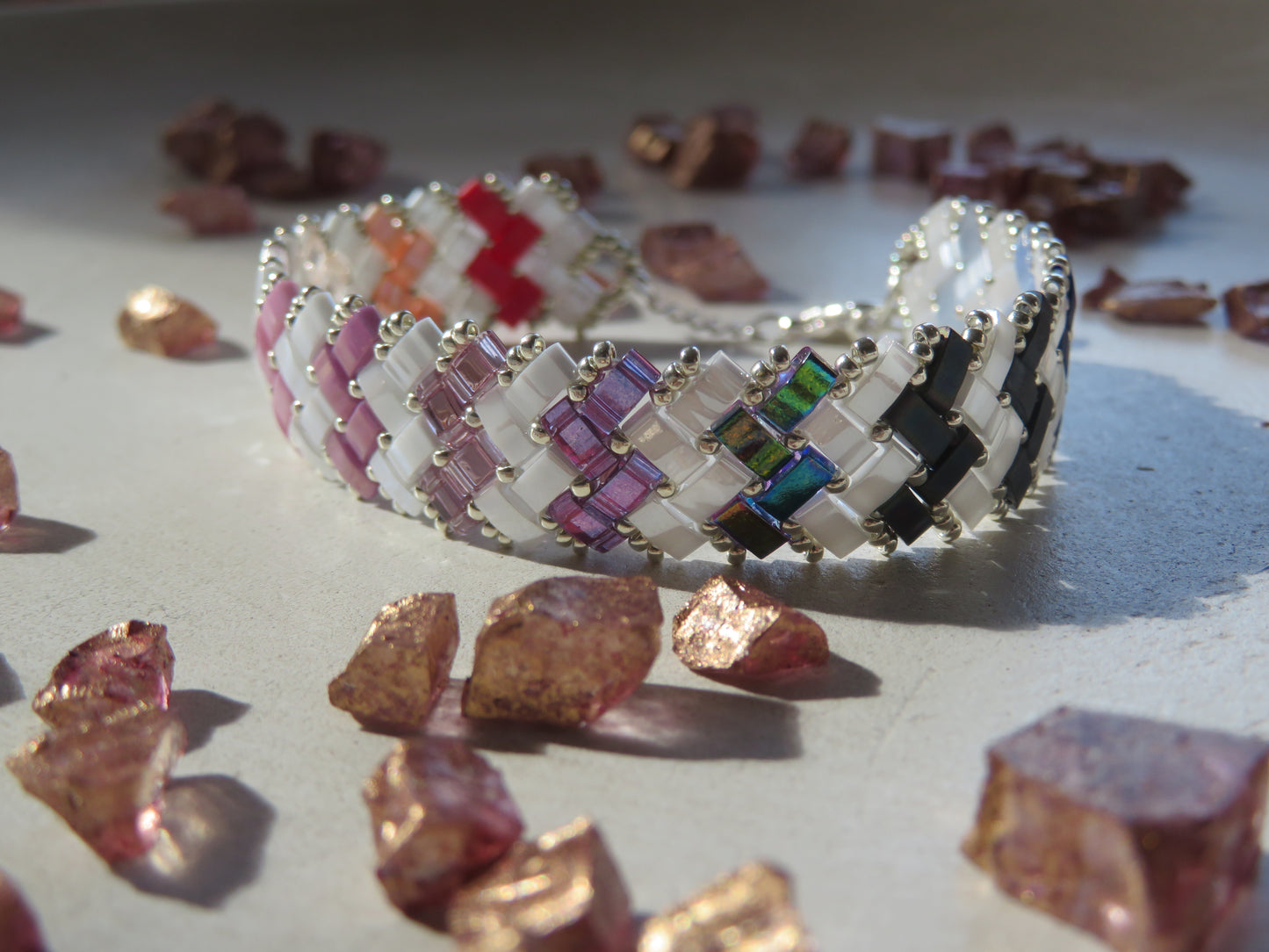 Bracelet 2 rows striped