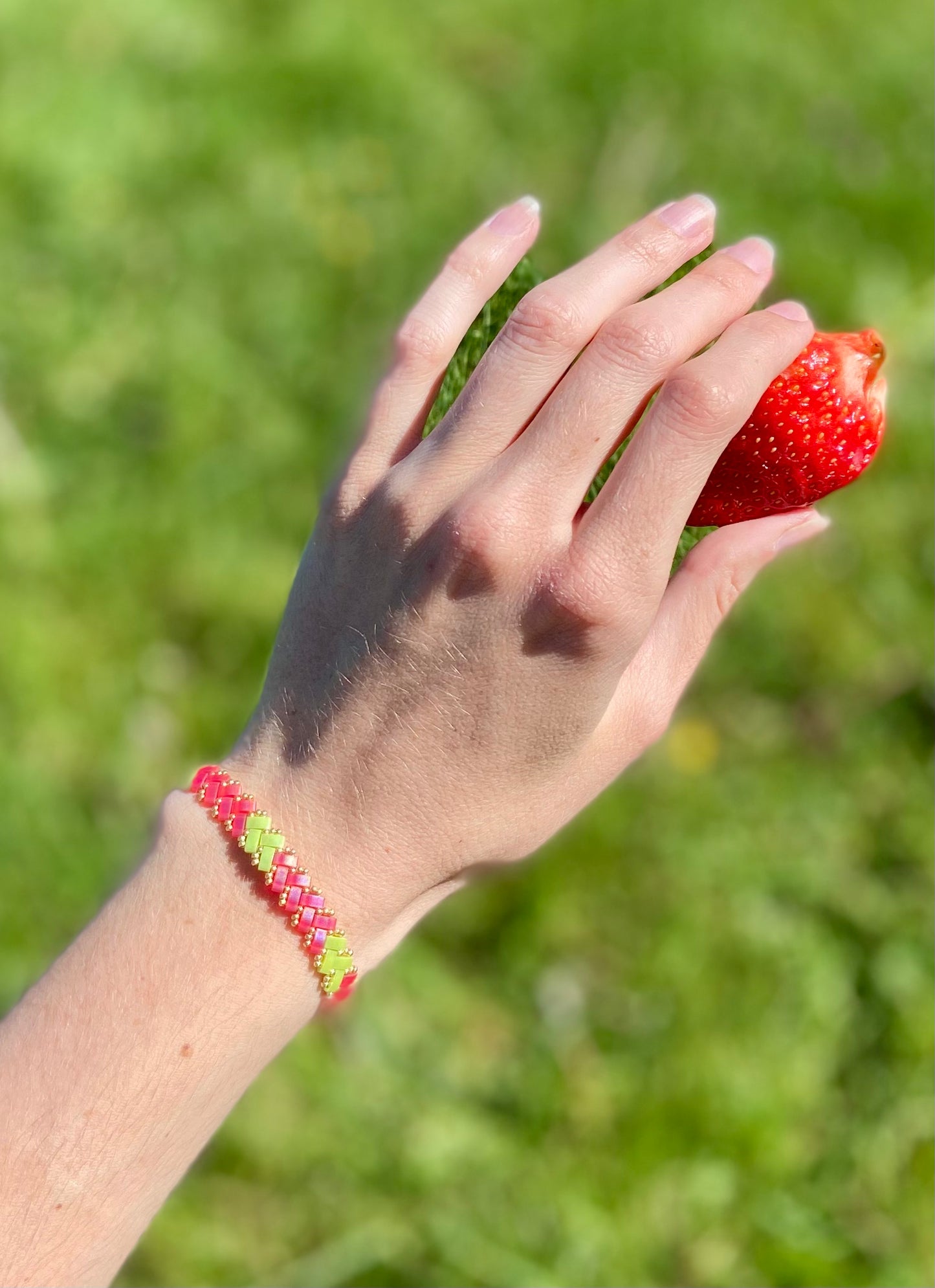 Bracelet Miyuki 1 rang Acid Berry