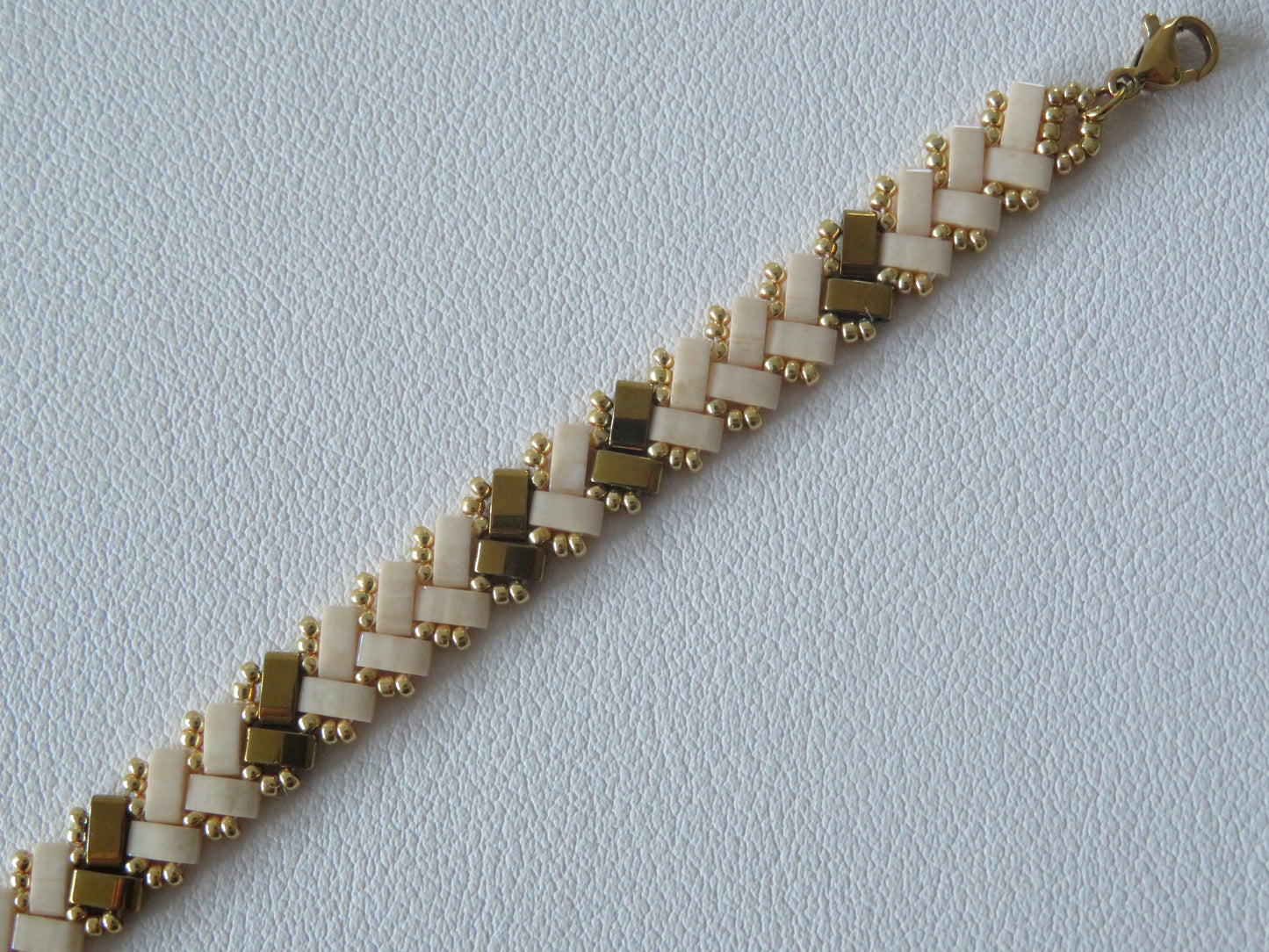 Bracelet 1 rang bicolor asymétrique