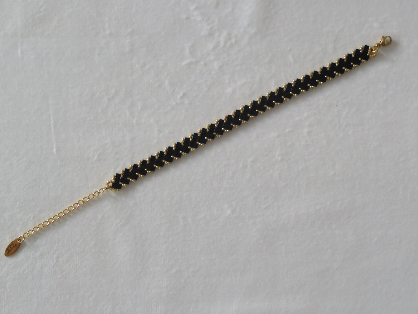 Bracelet 1 rang uni noir brillant