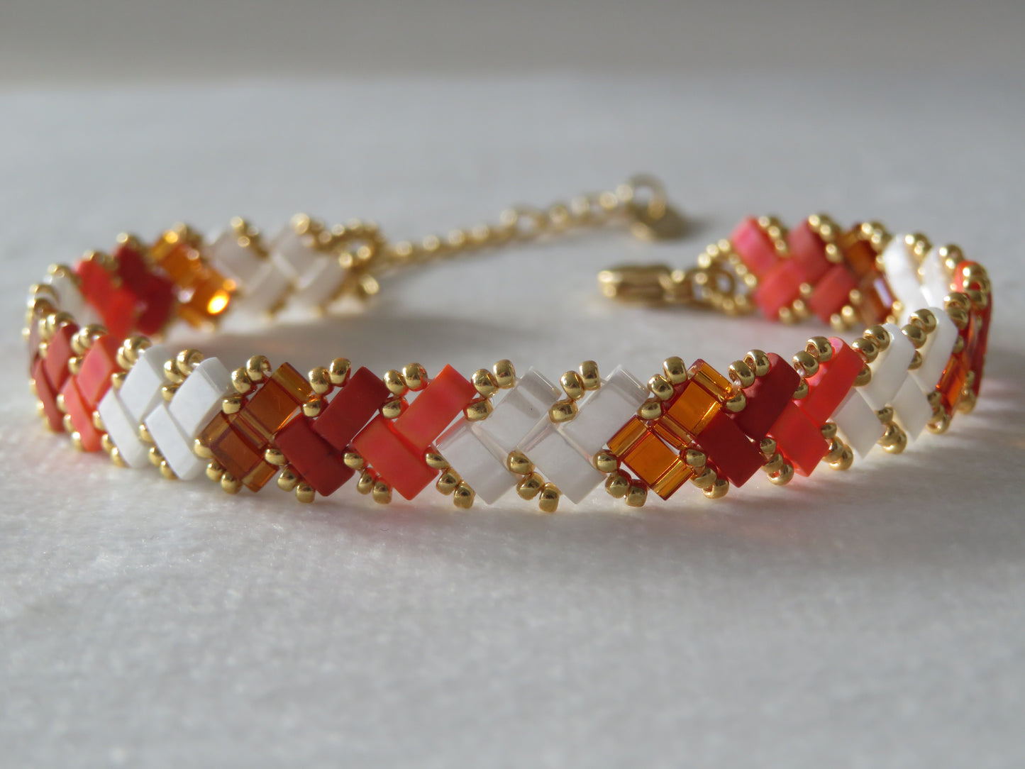 Bracelet 1 rang dégradé orange