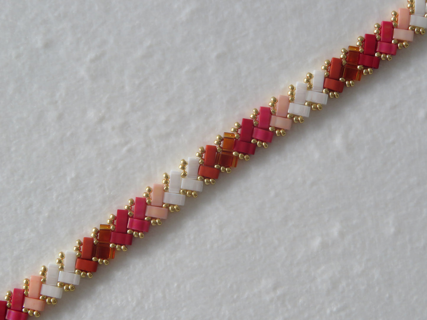 Bracelet 1 rang dégradé orange sanguine