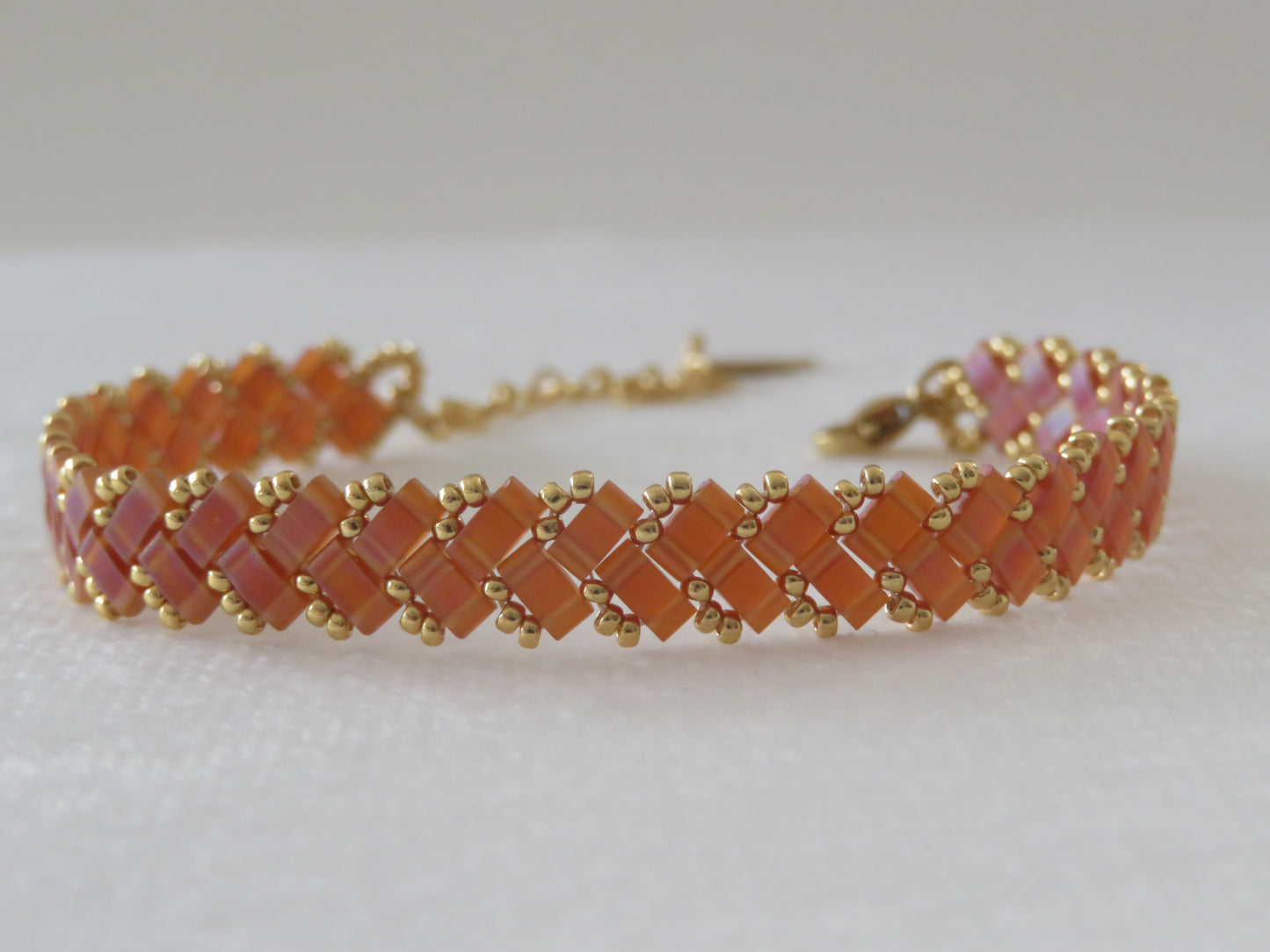 Bracelet 1 rang uni topaze rose orange mat