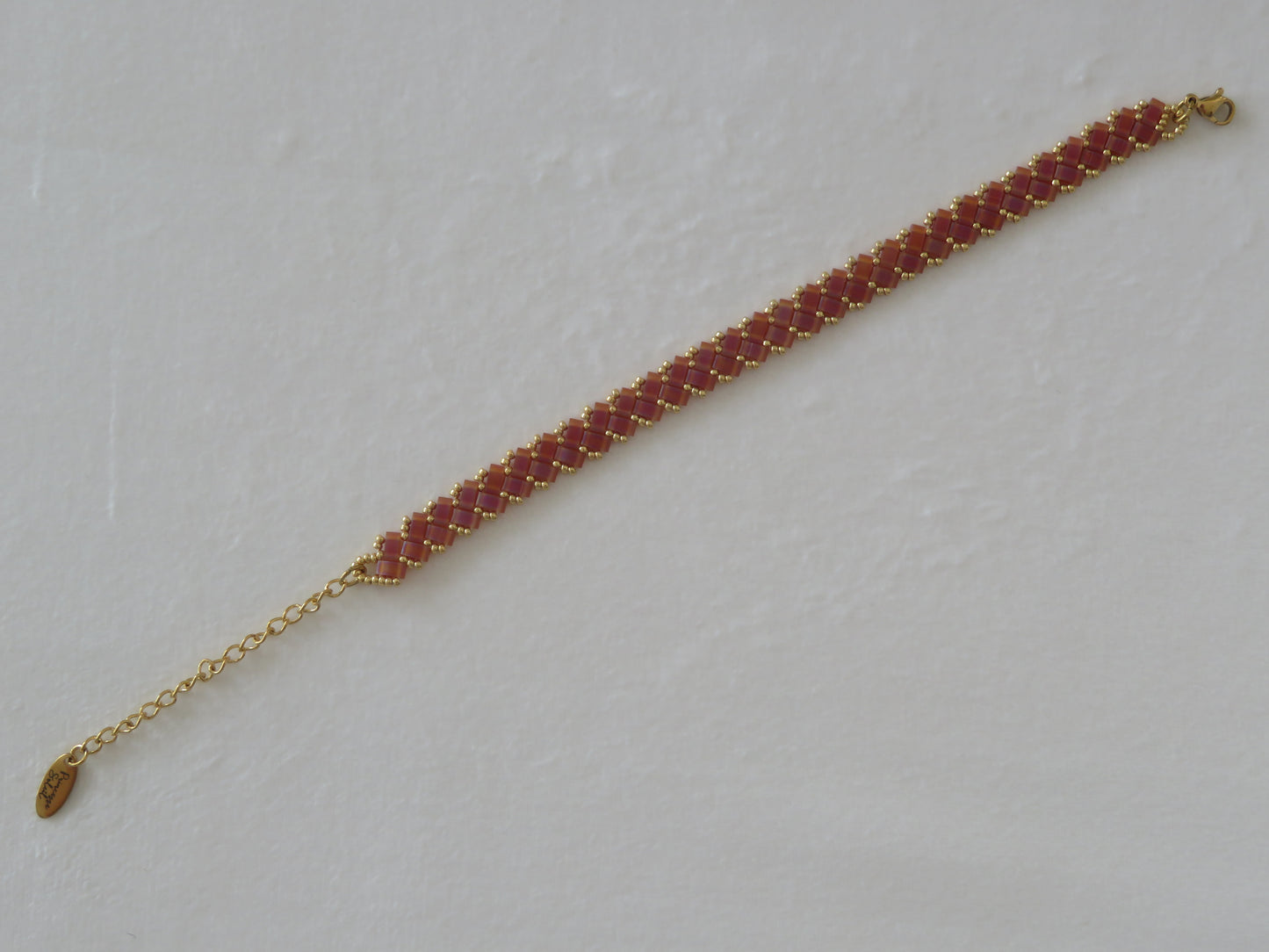 Bracelet 1 rang uni topaze rose orange mat