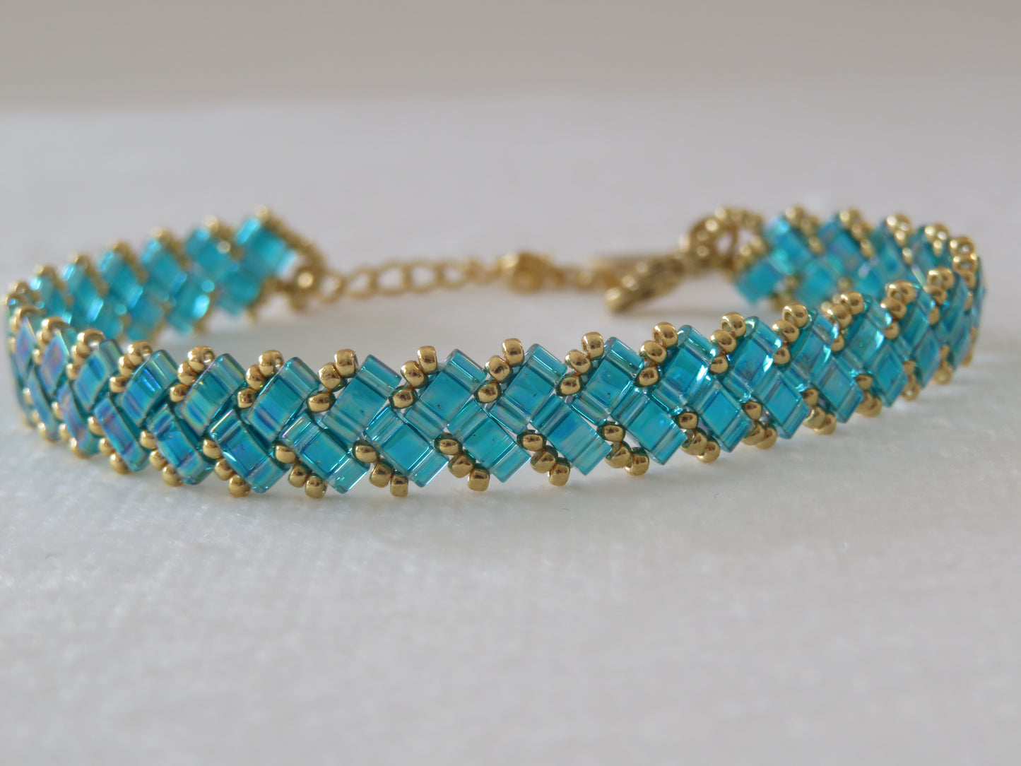 Bracelet 1 rang uni sarcelle