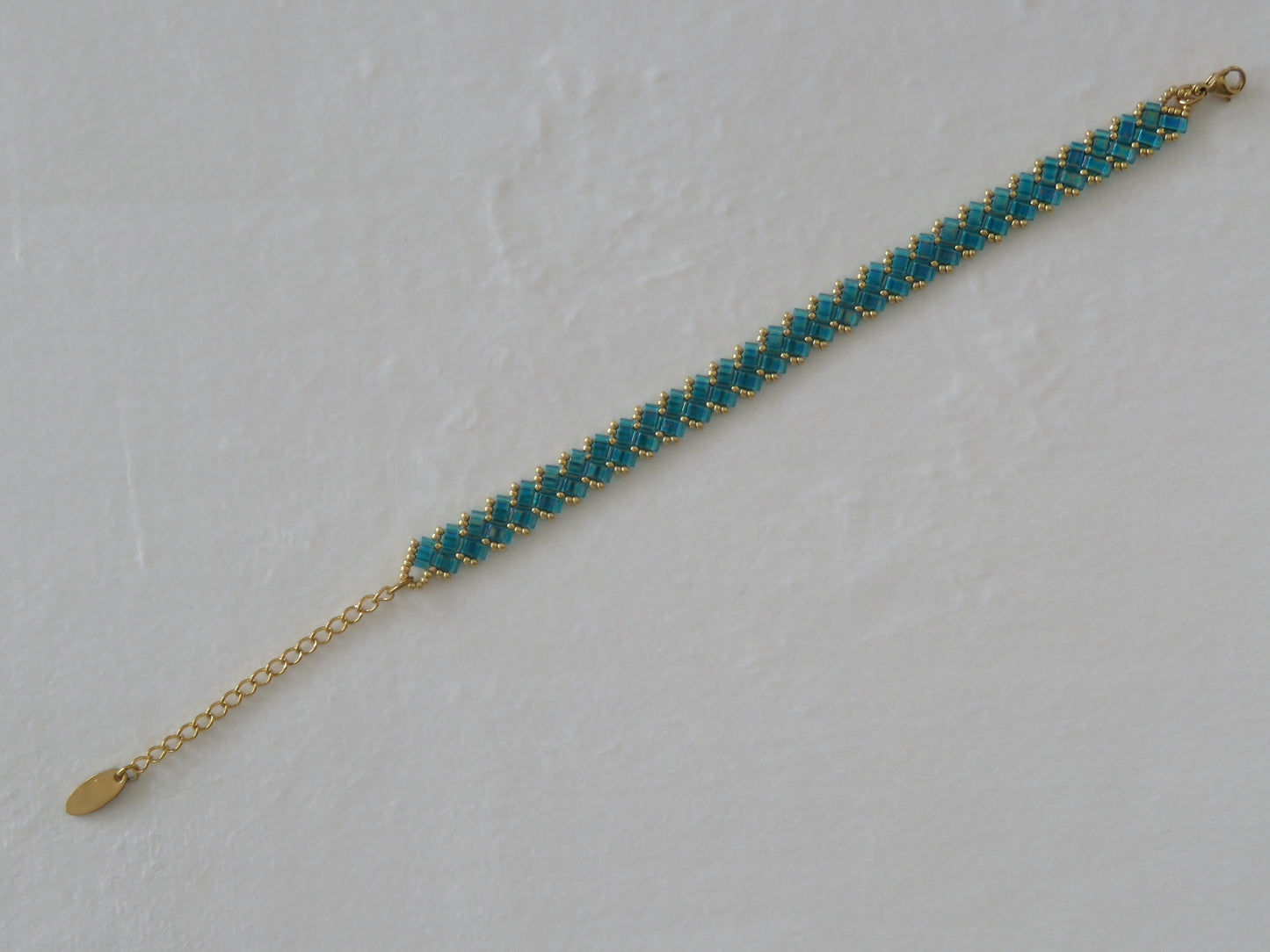 Bracelet 1 rang uni sarcelle