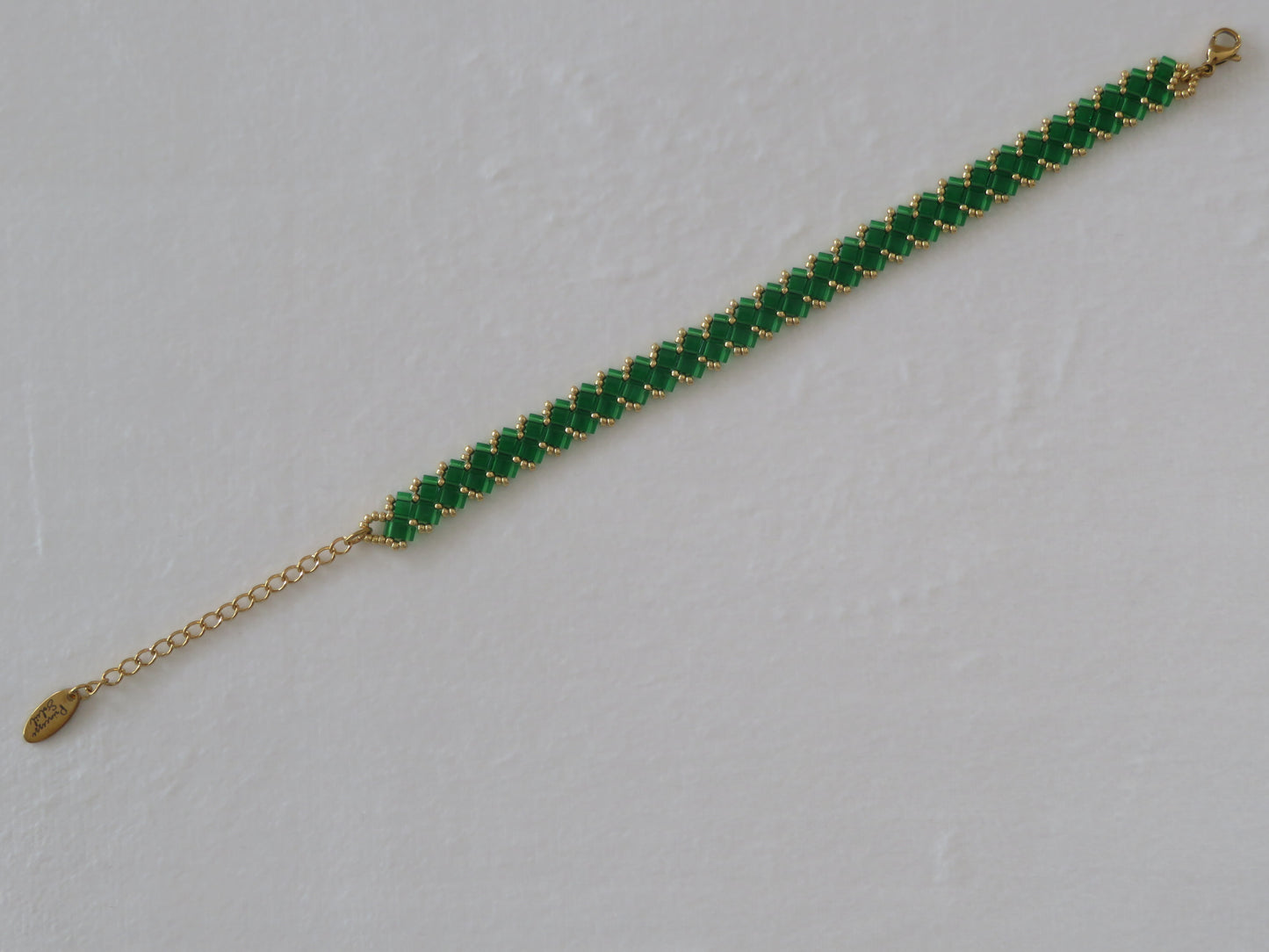 Bracelet 1 rang uni vert