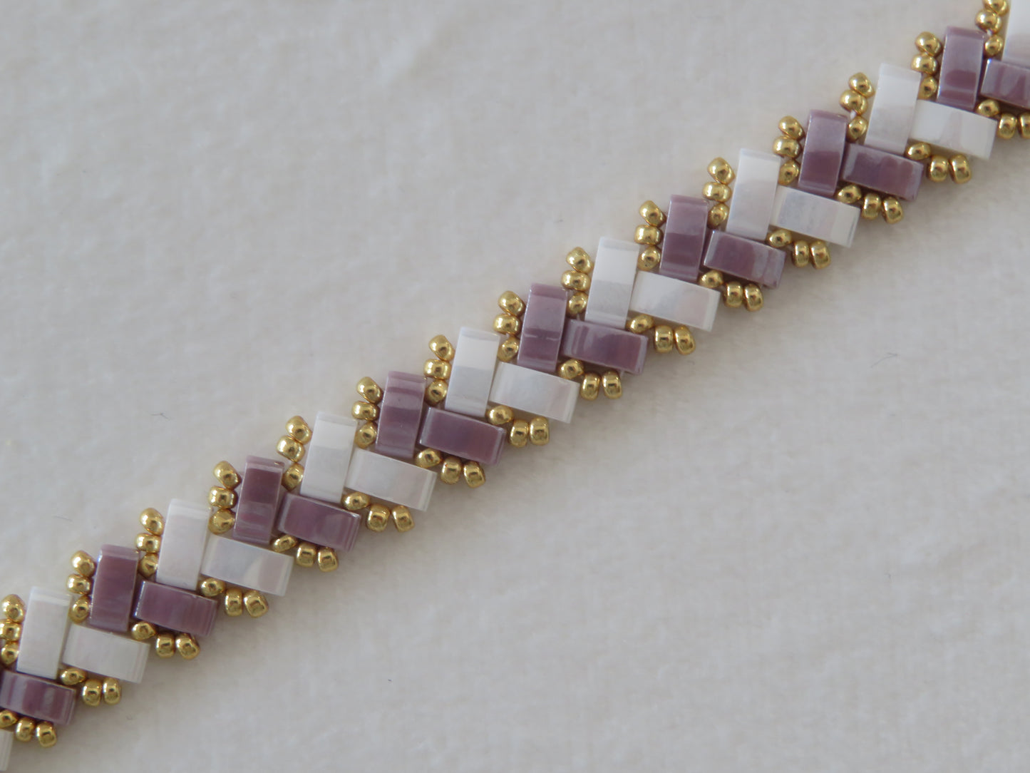 Bracelet 1 rang rayé parme