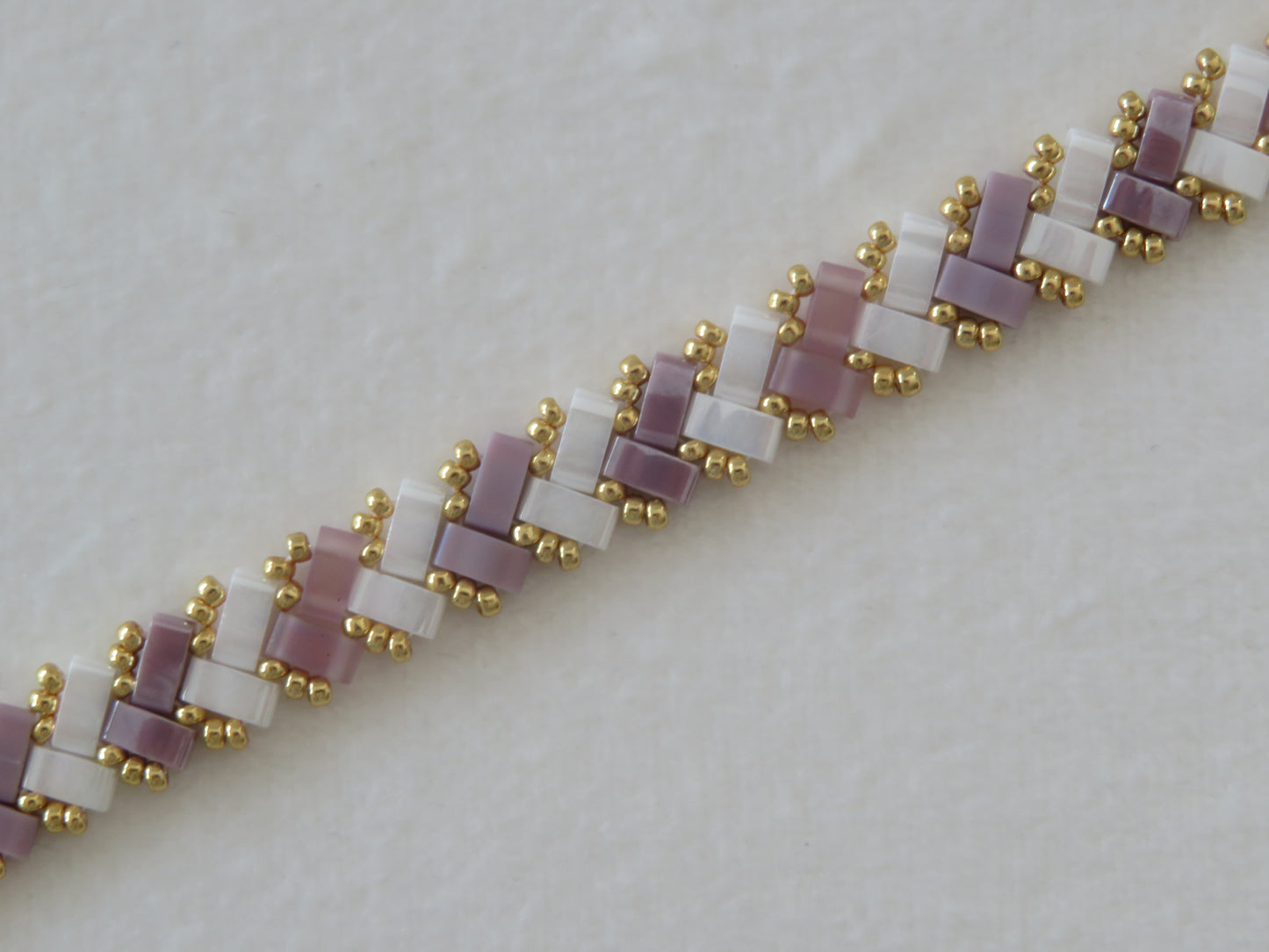 Bracelet 1 rang rayé tricolor parme