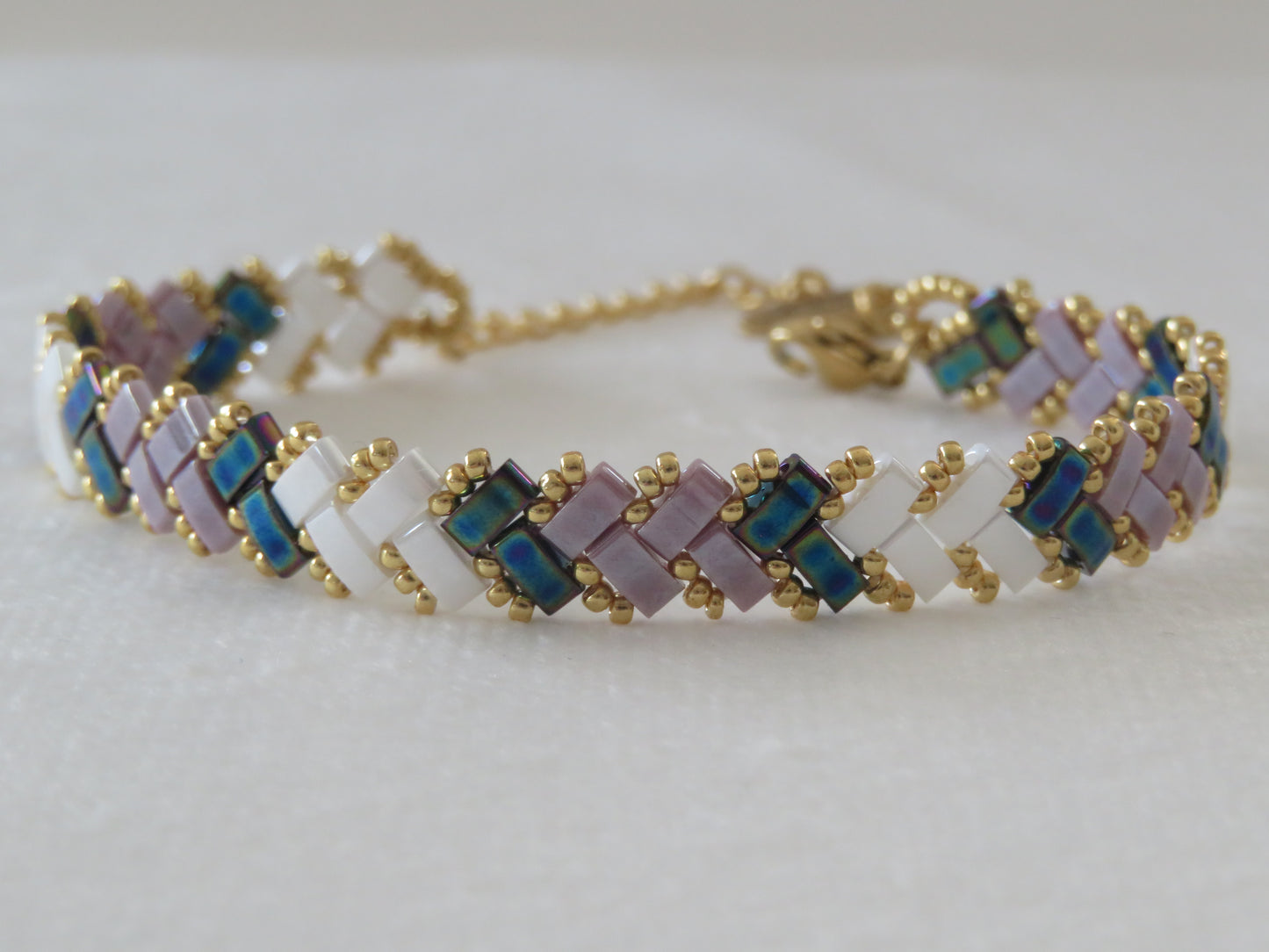 Bracelet 1 rang rayé tricolor