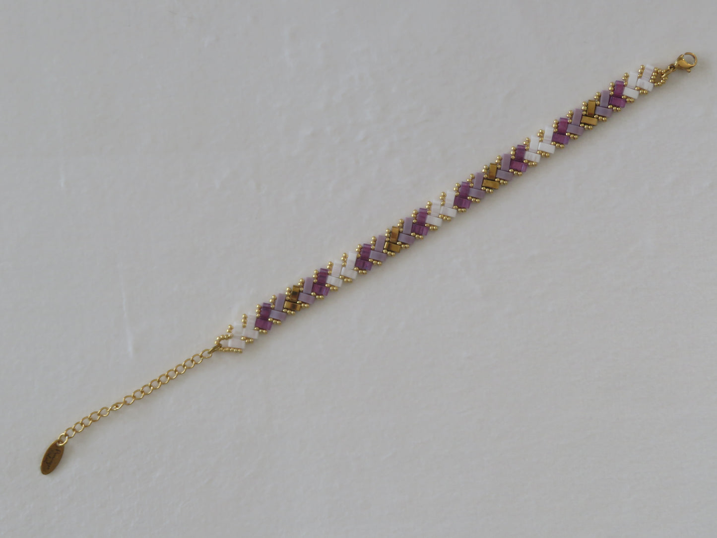 Bracelet 1 rang bicolor violet et doré