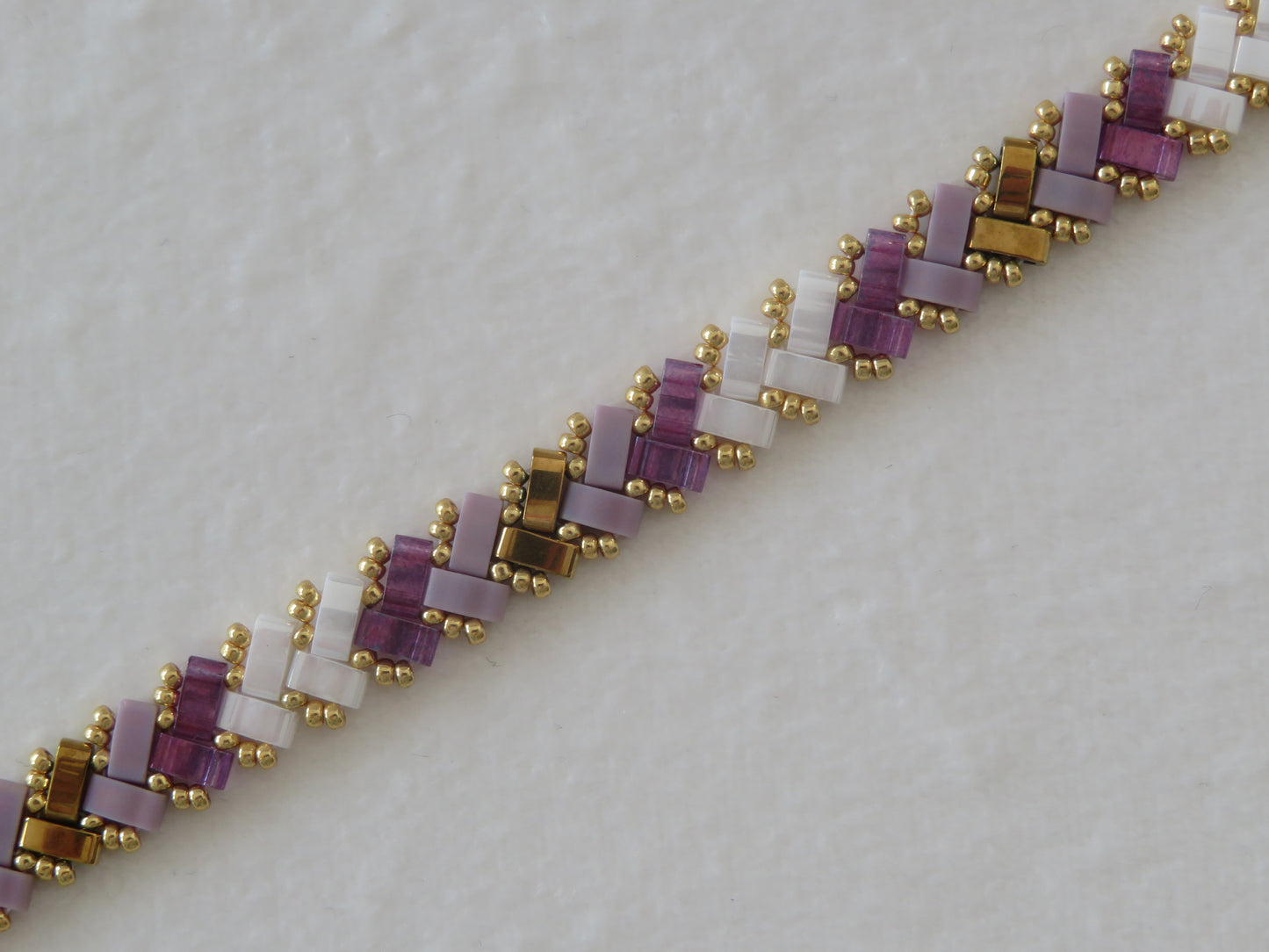 Bracelet 1 rang bicolor violet et doré