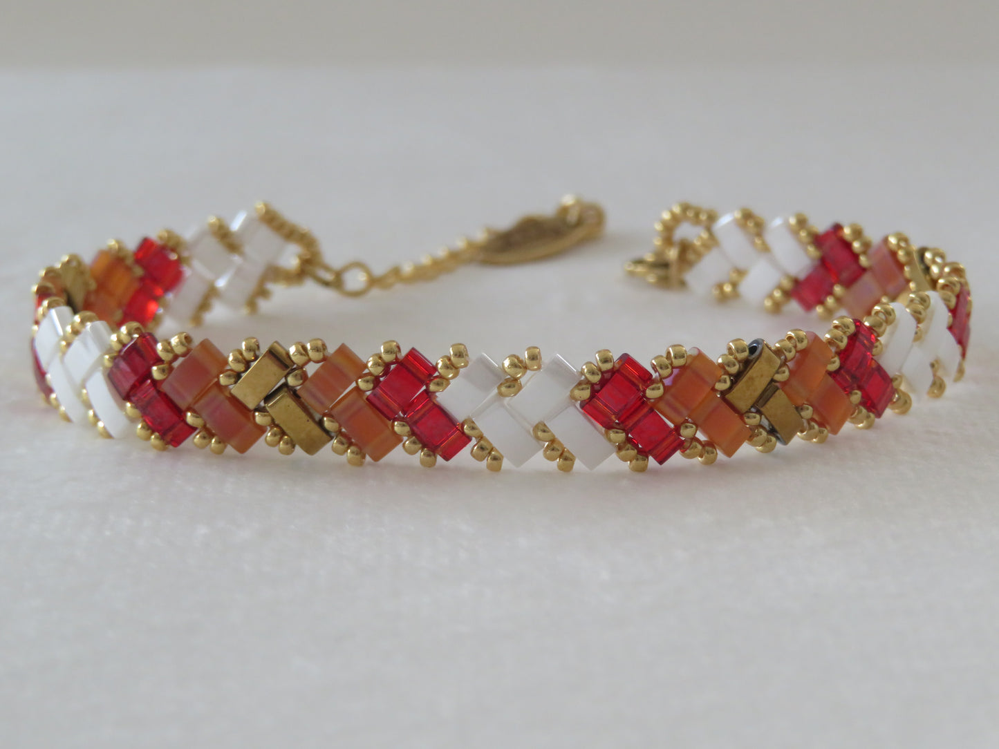 Bracelet 1 rang bicolor ruby et doré
