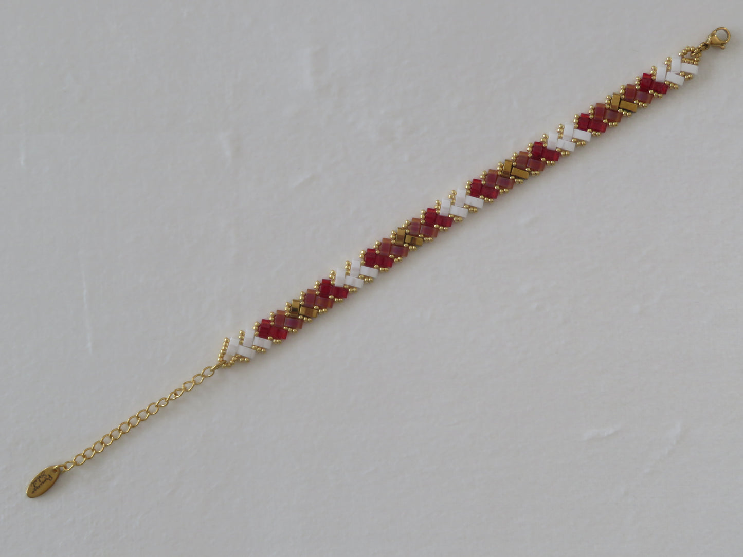 Bracelet 1 rang bicolor ruby et doré