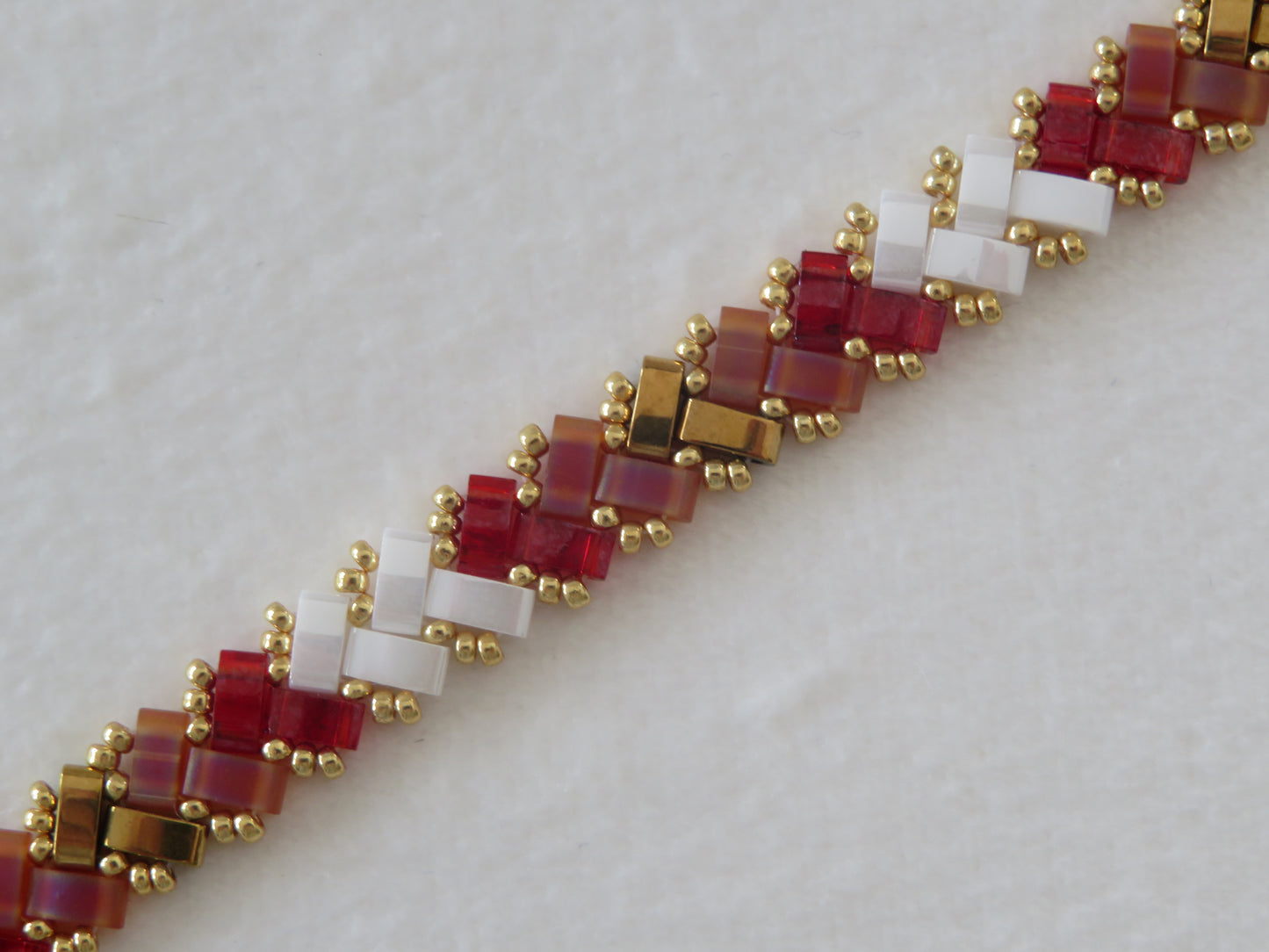 Bracelet 1 rang bicolor ruby et doré