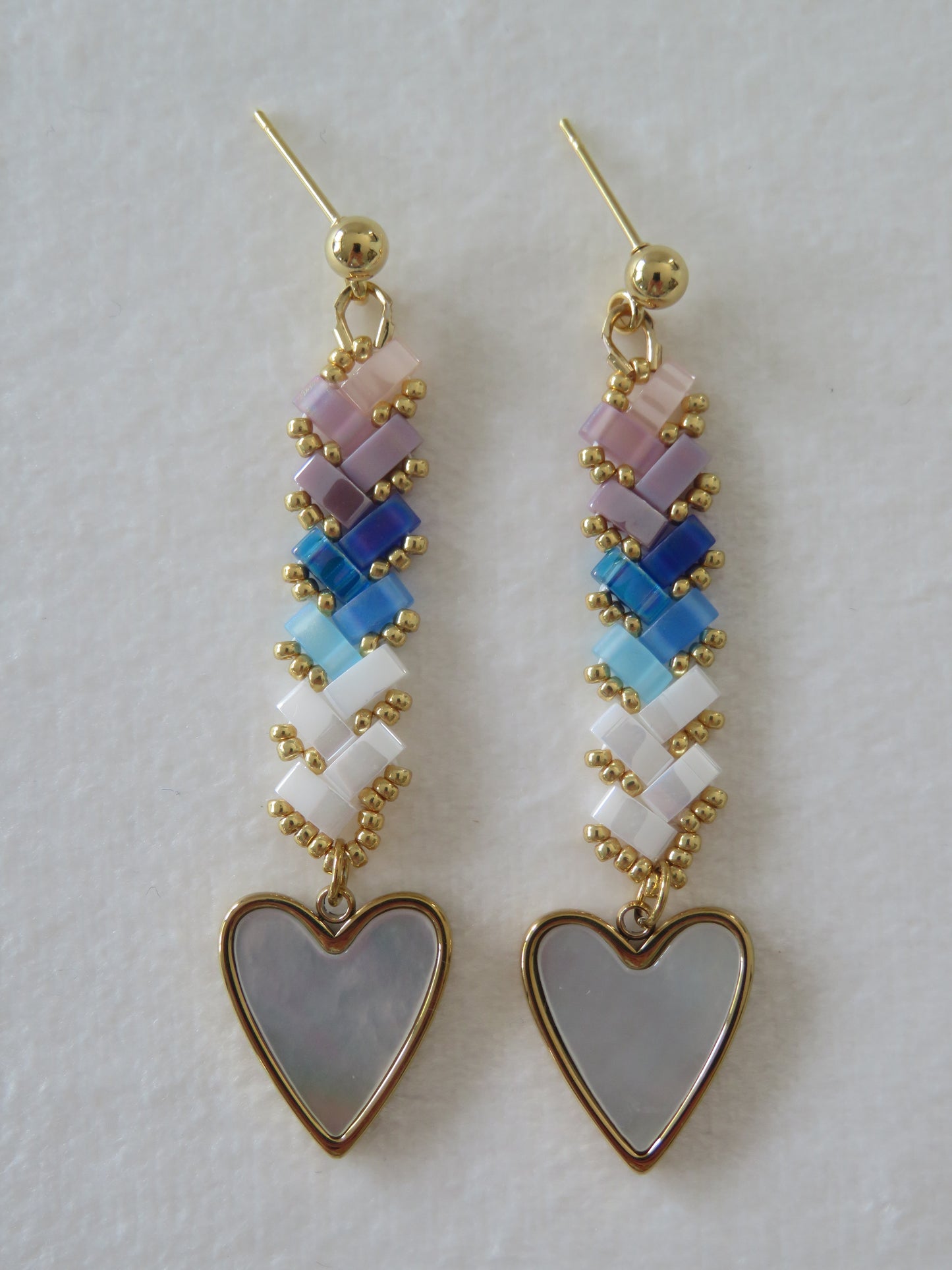 Boucles d'Oreilles charm Coeur Nacre