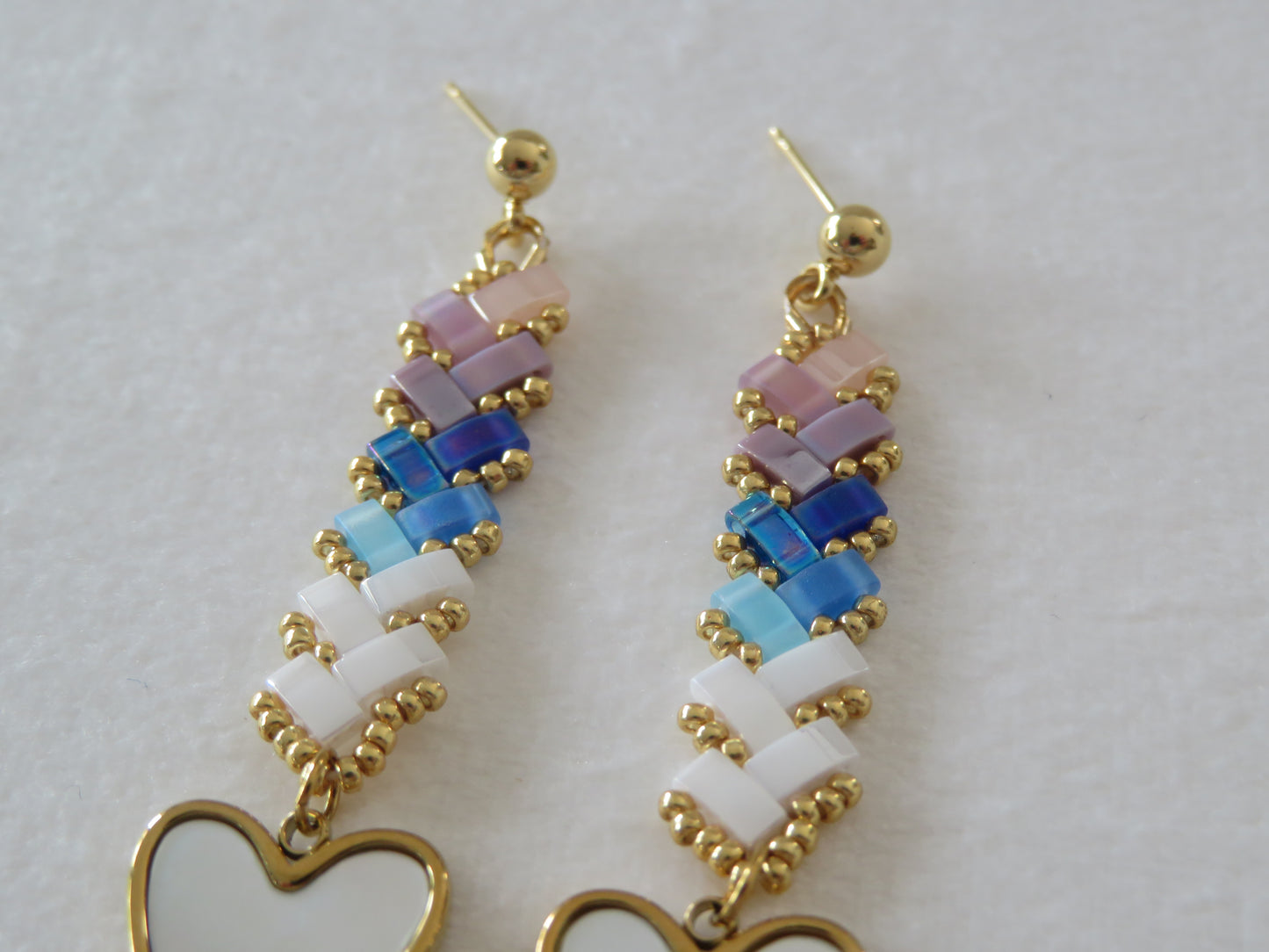 Boucles d'Oreilles charm Coeur Nacre