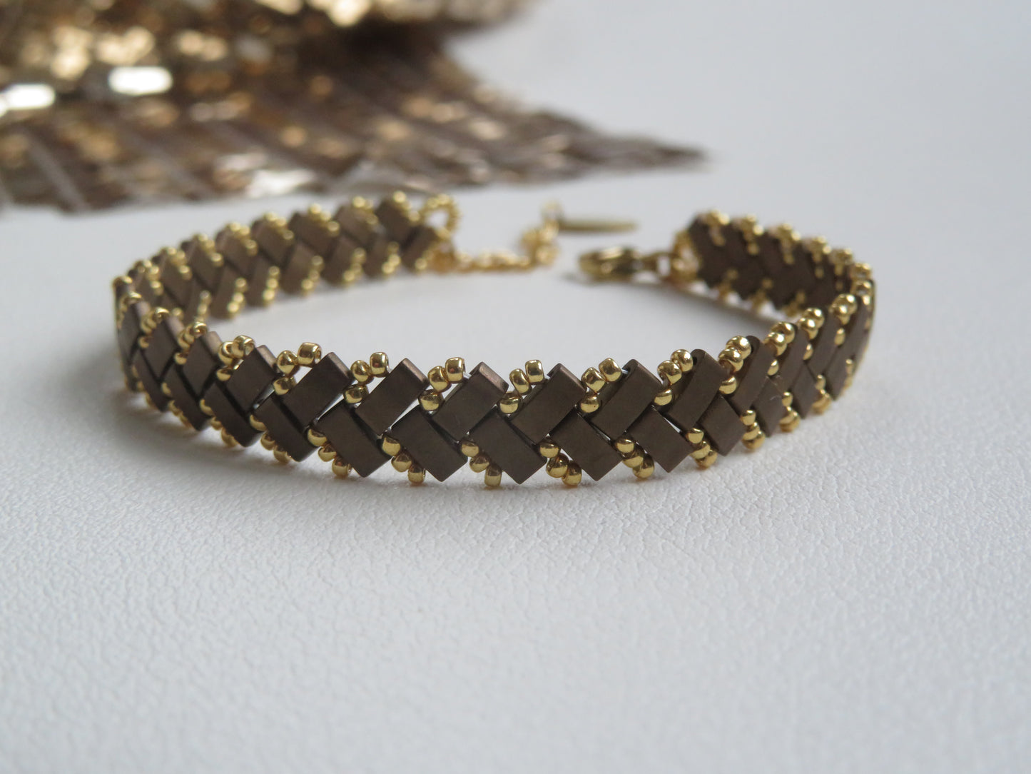 Bracelet 1 rang uni chocolat