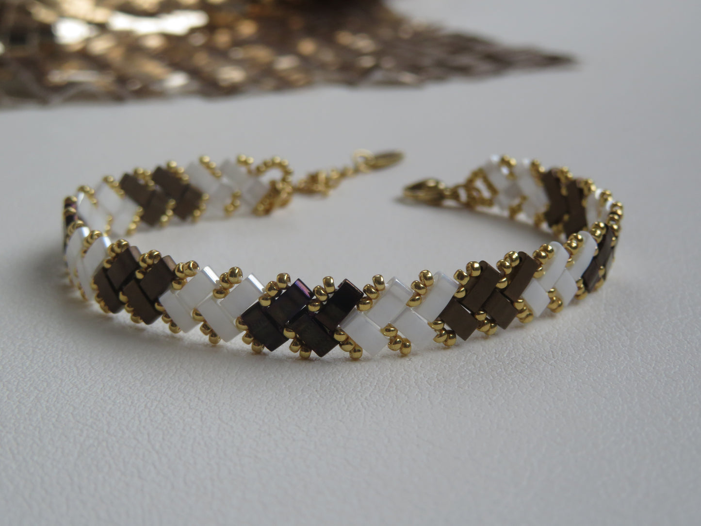 Bracelet 1 rang rayé double