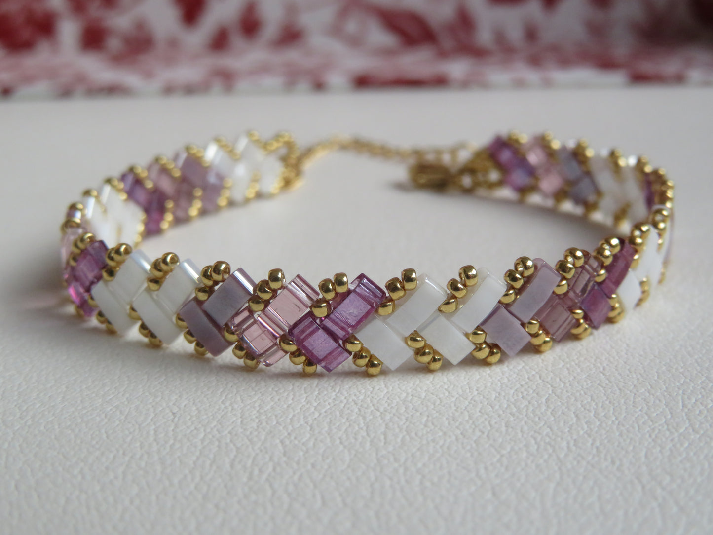 Bracelet 1 rang tricolor parme