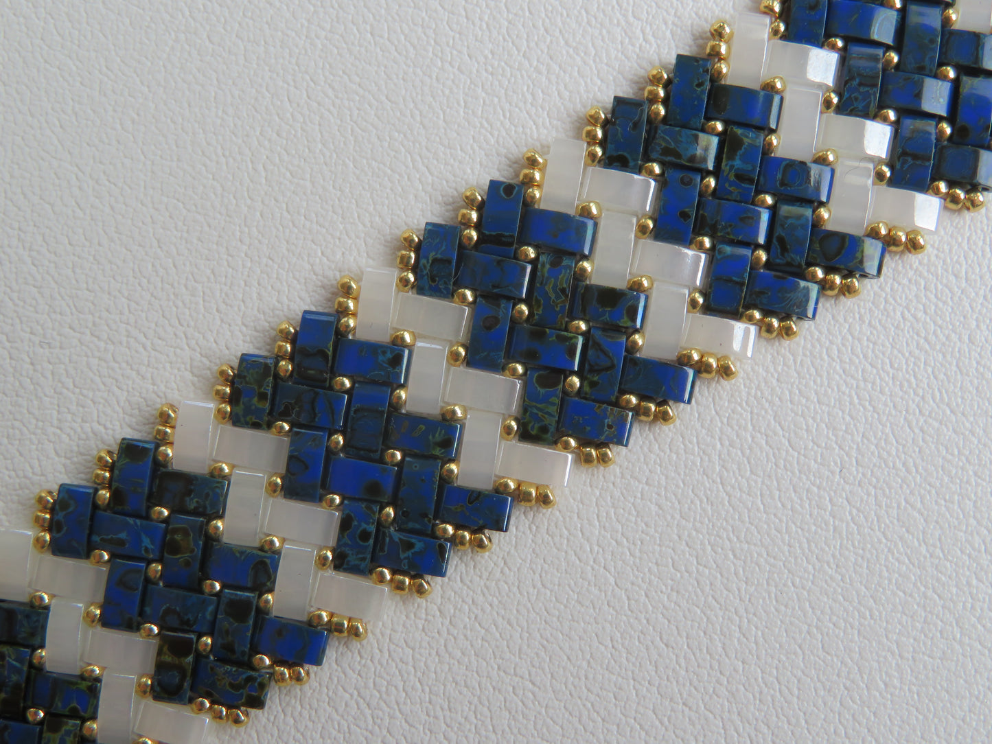 Bracelet manchette 3 rangs rayé