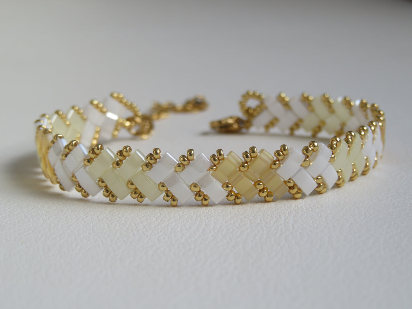 Bracelet Miyuki 1 rang rayé double