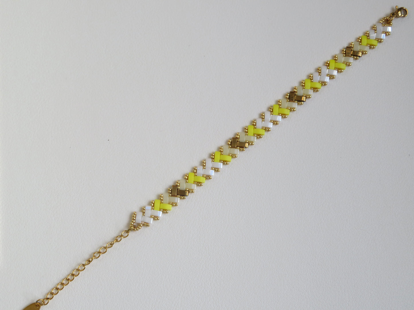 Bracelet Miyuki 1 rang bicolor doré