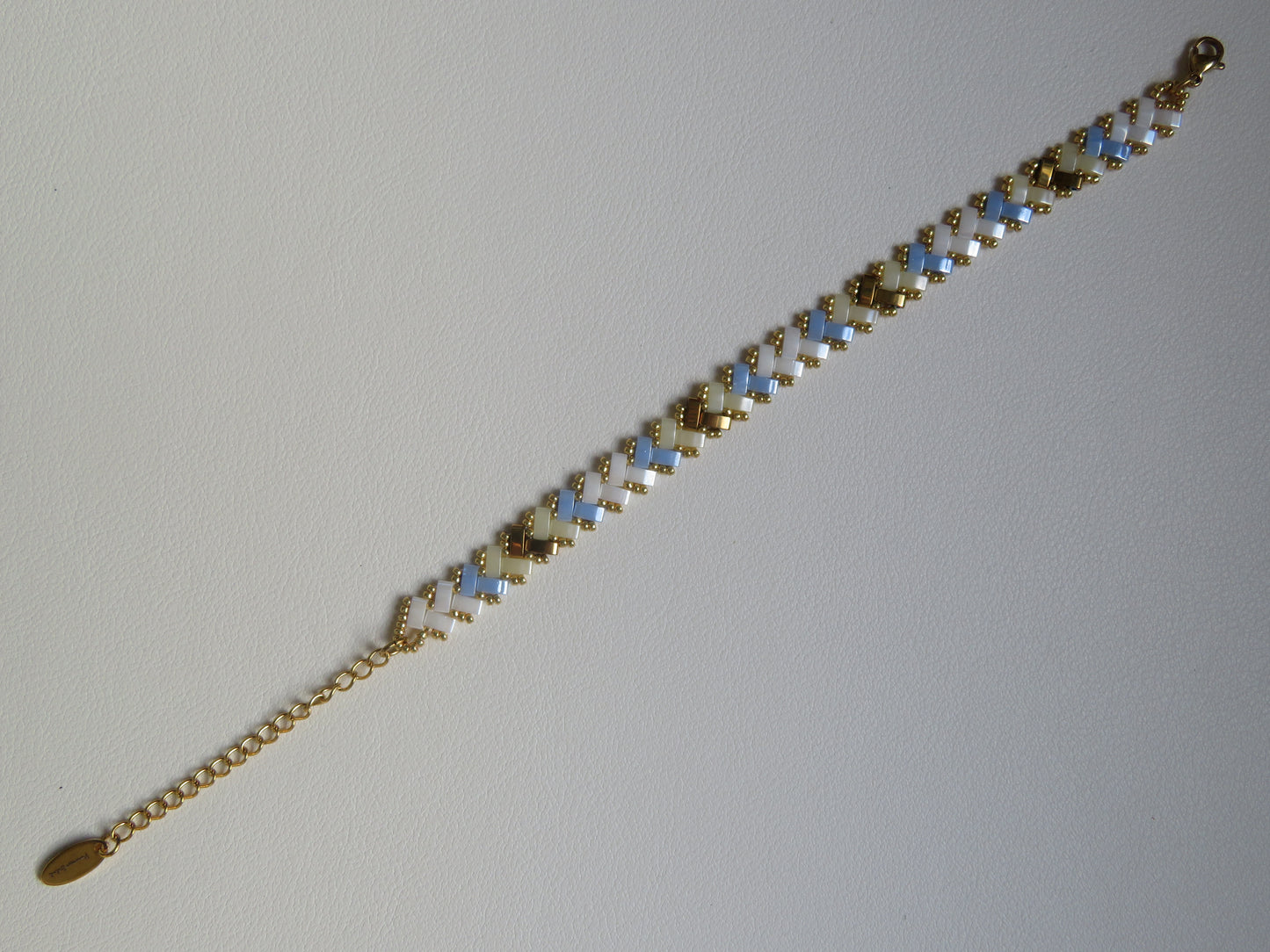 Bracelet Miyuki 1 rang bicolor doré