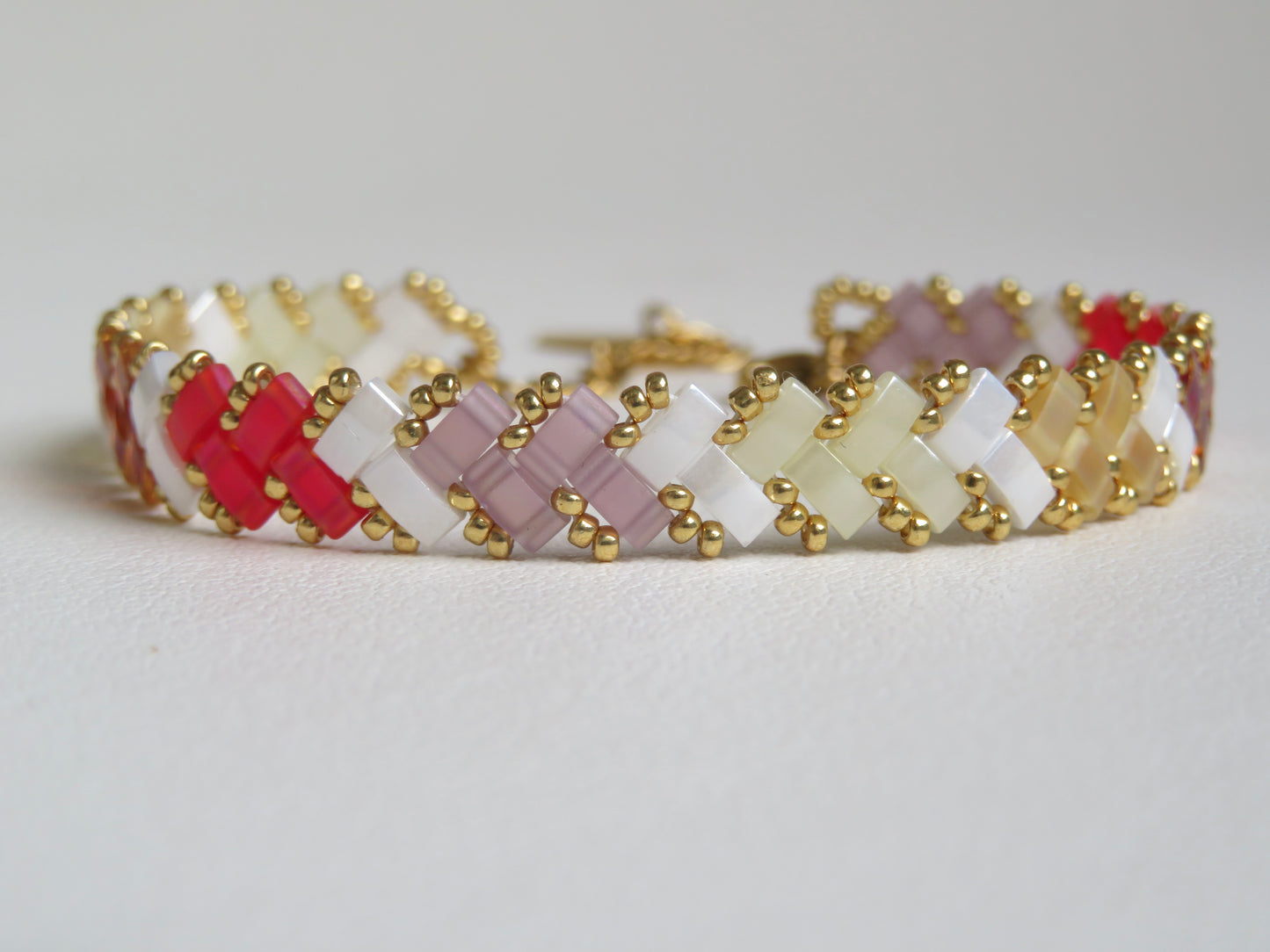 Bracelet 1 rang rayé double