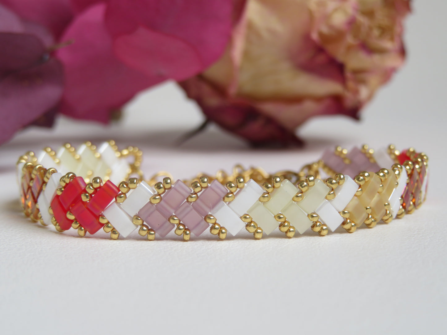 Bracelet 1 rang rayé double