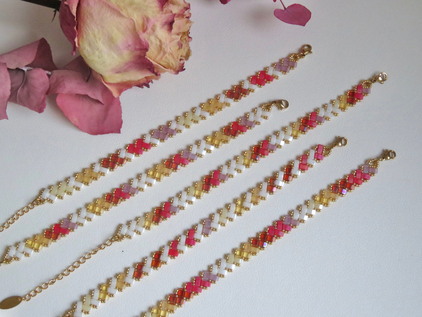 Bracelet 1 rang rayé double