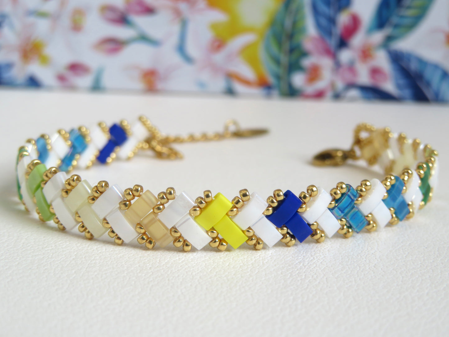 Bracelet Miyuki 1 rang rayé