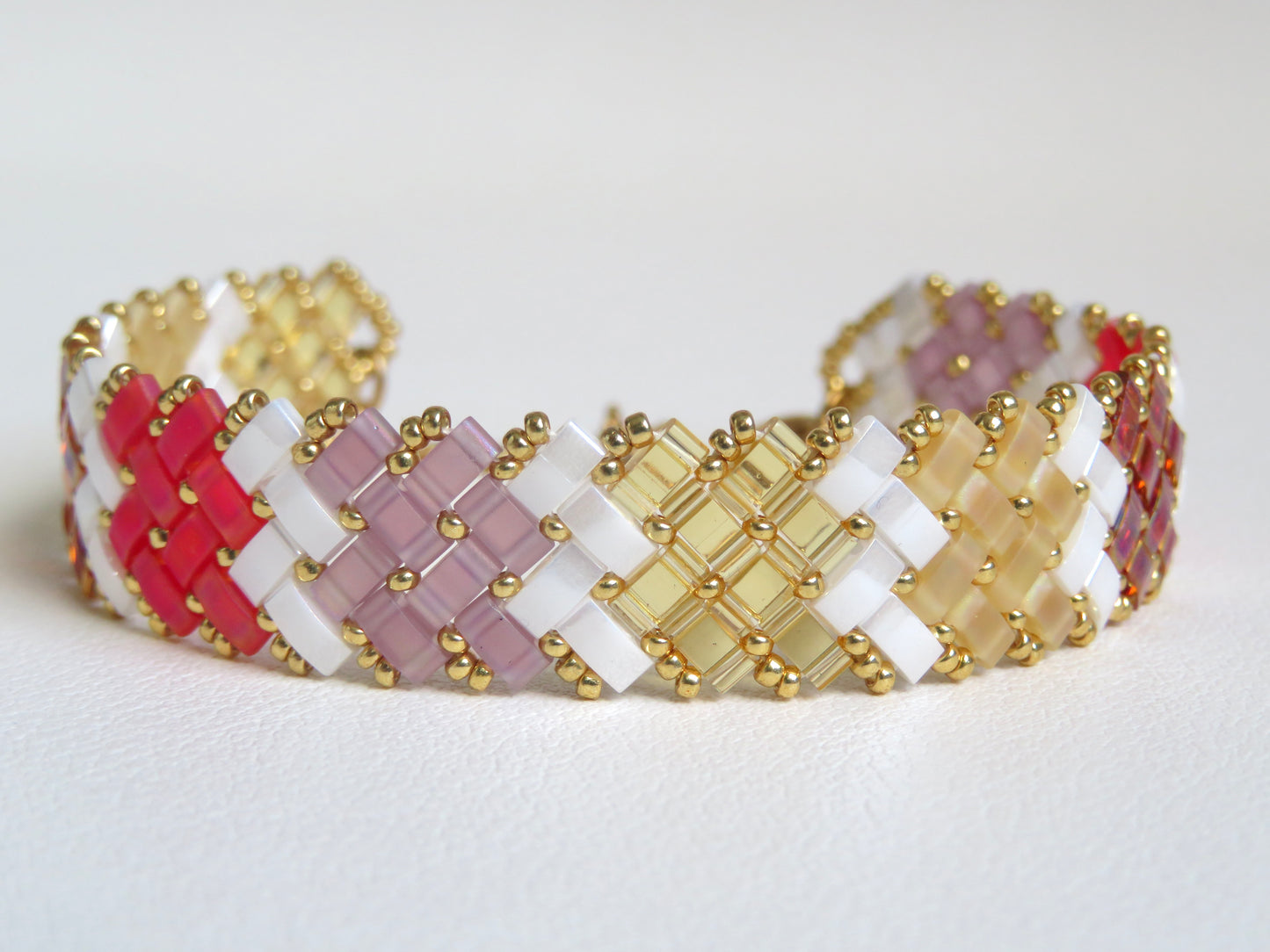 Bracelet Miyuki 2 rangs rayé double