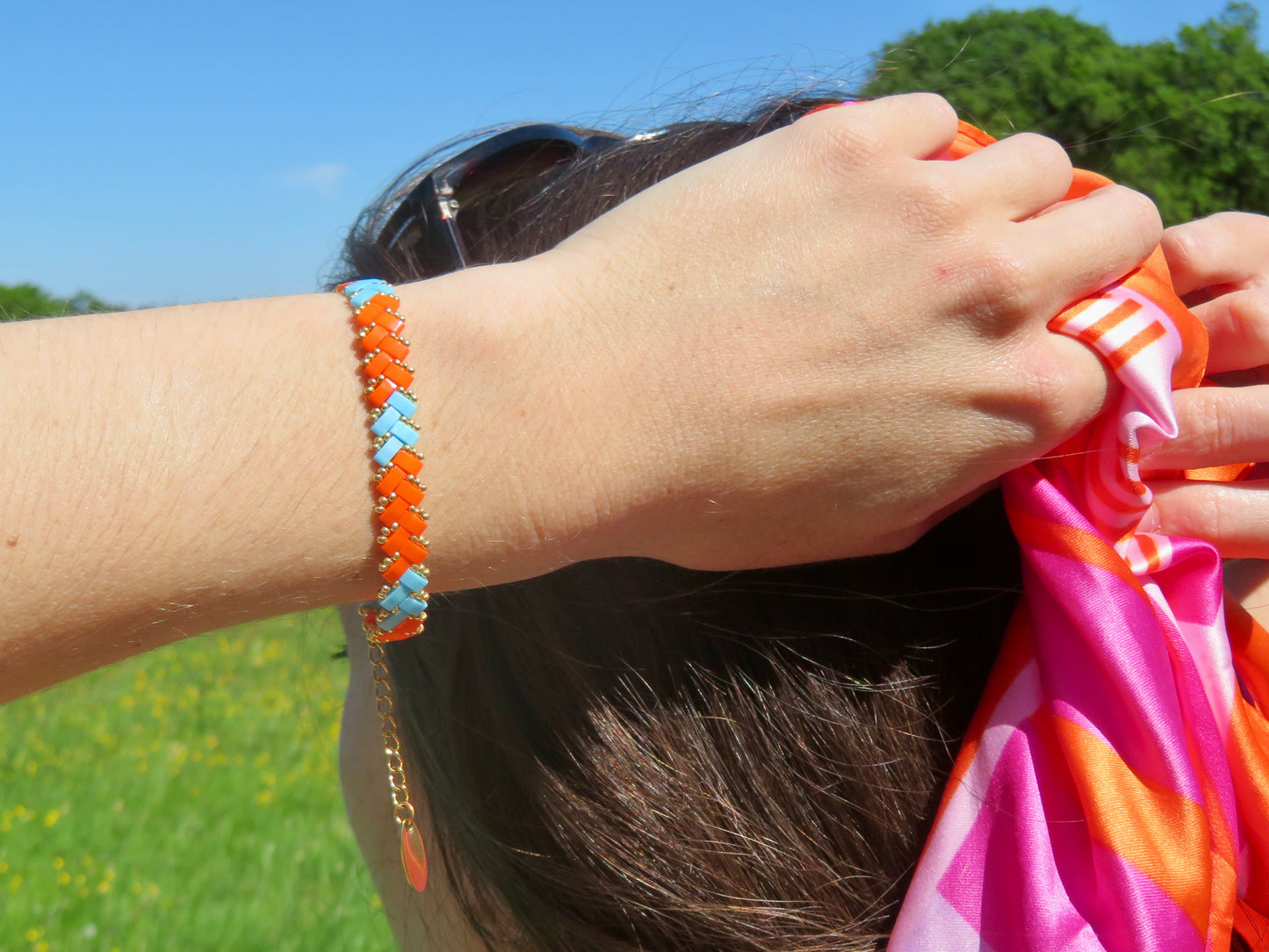 Bracelet Miyuki 1 rang Coral Splash