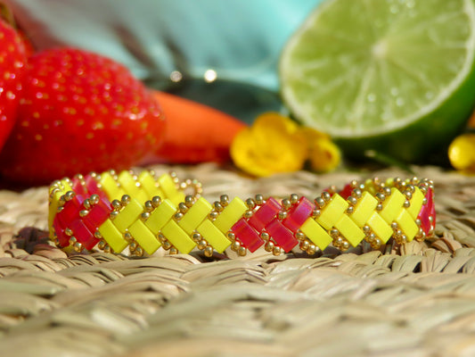 Bracelet Miyuki 1 rang Fire Candy
