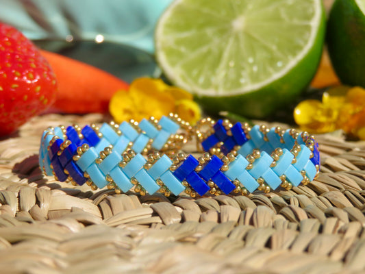 Bracelet Miyuki 1 rang Blue Dream