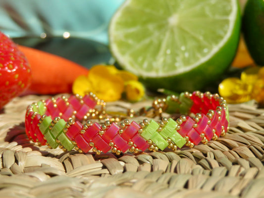 Bracelet Miyuki 1 rang Acid Berry