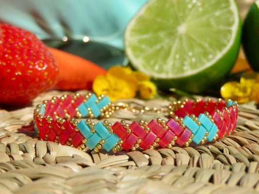 Bracelet Miyuki 1 rang Berry Surf