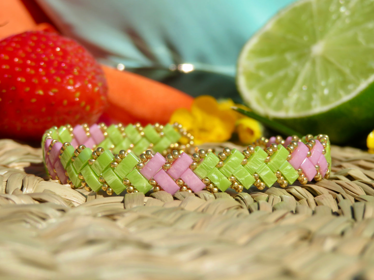 Bracelet Miyuki 1 rang Bubble Lime