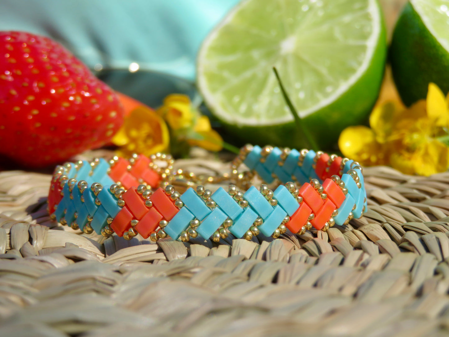Bracelet Miyuki 1 rang Electric Lagoon
