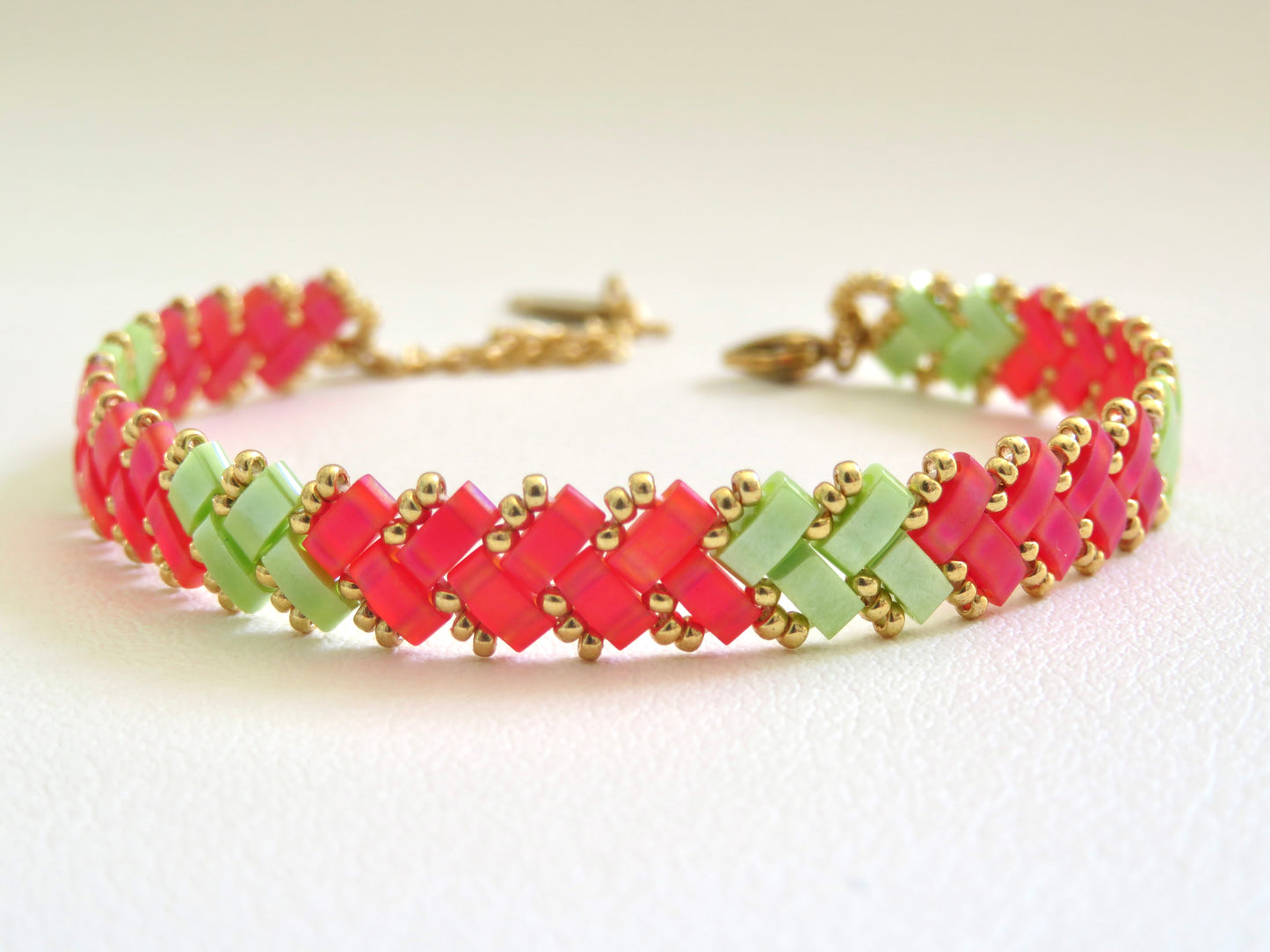 Bracelet Miyuki 1 rang Acid Berry