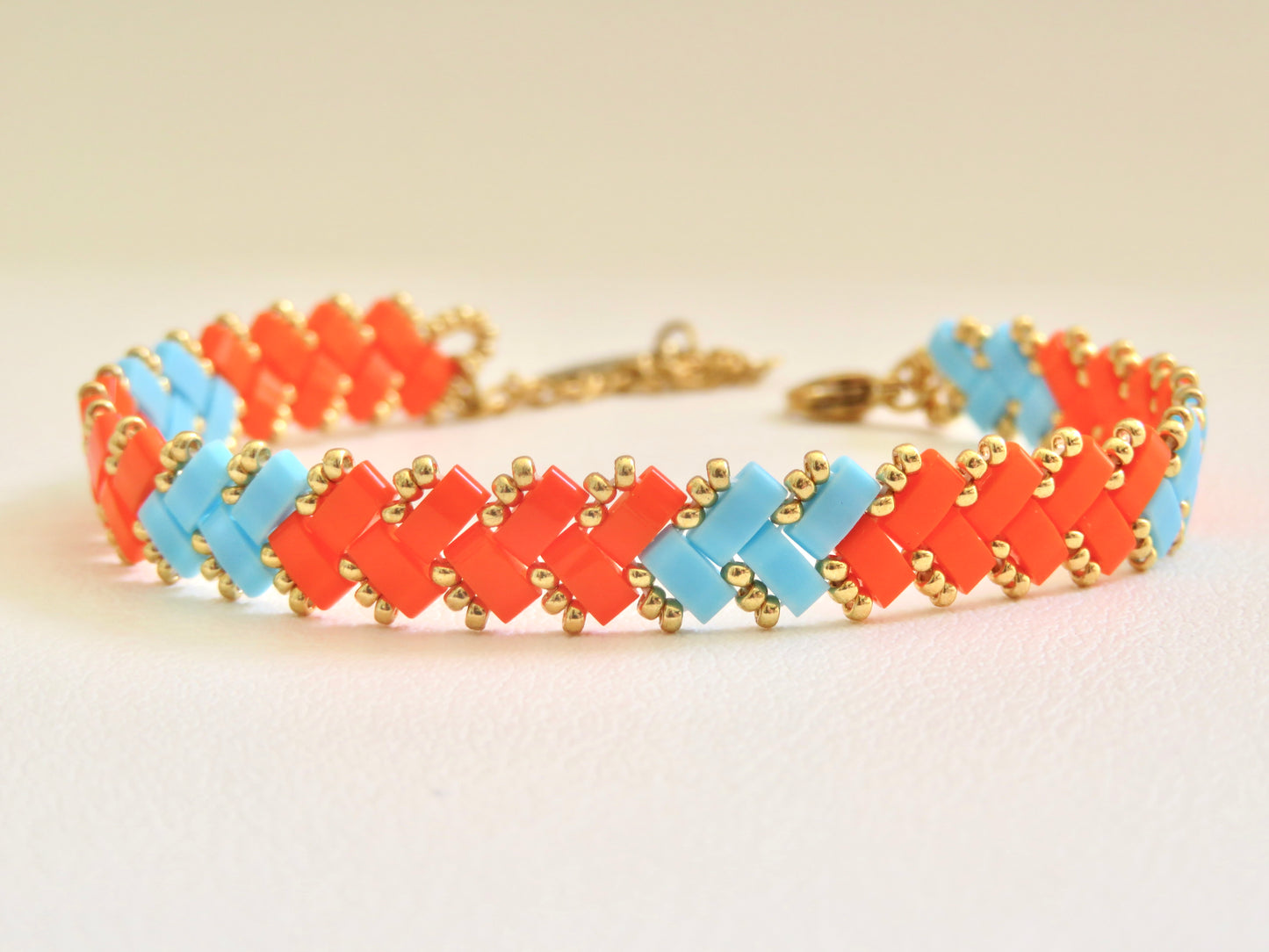 Bracelet Miyuki 1 rang Coral Splash