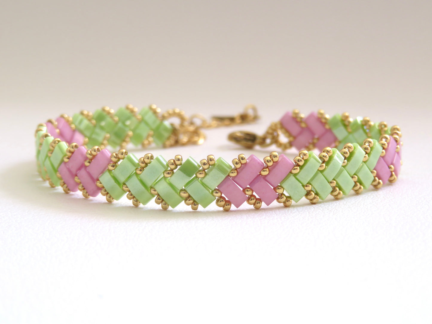 Bracelet Miyuki 1 rang Bubble Lime
