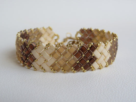 Bracelet 2 rangs rayé triple