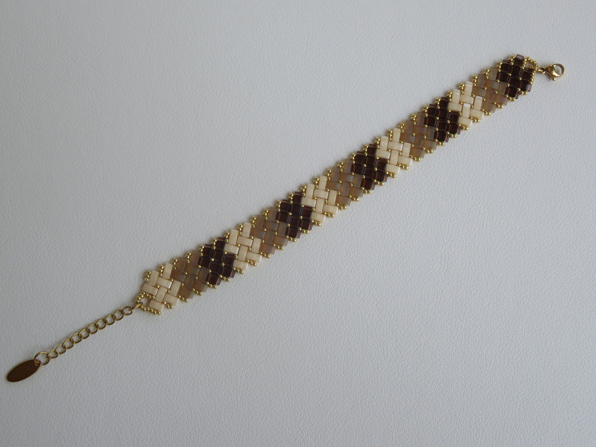 Bracelet 2 rangs rayé triple