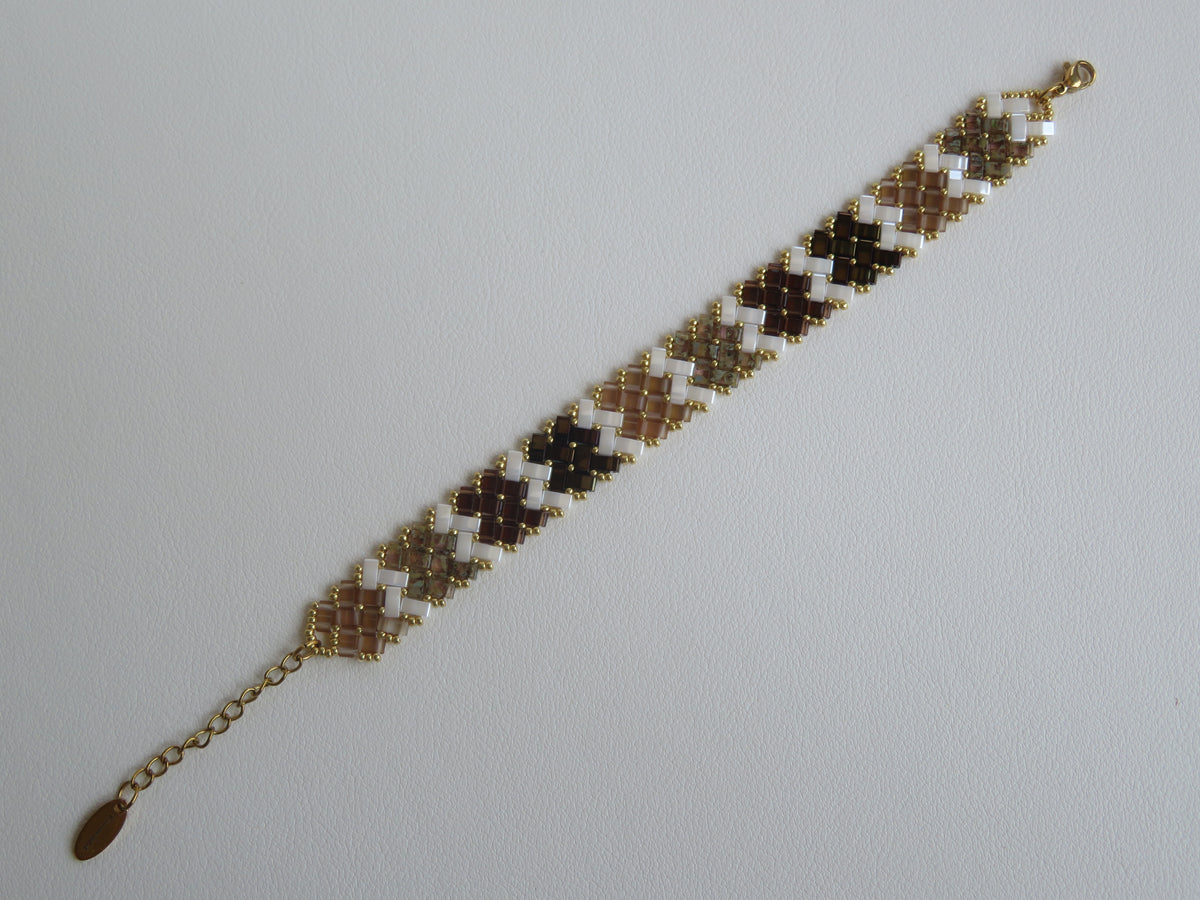 Bracelet 2 rangs rayé